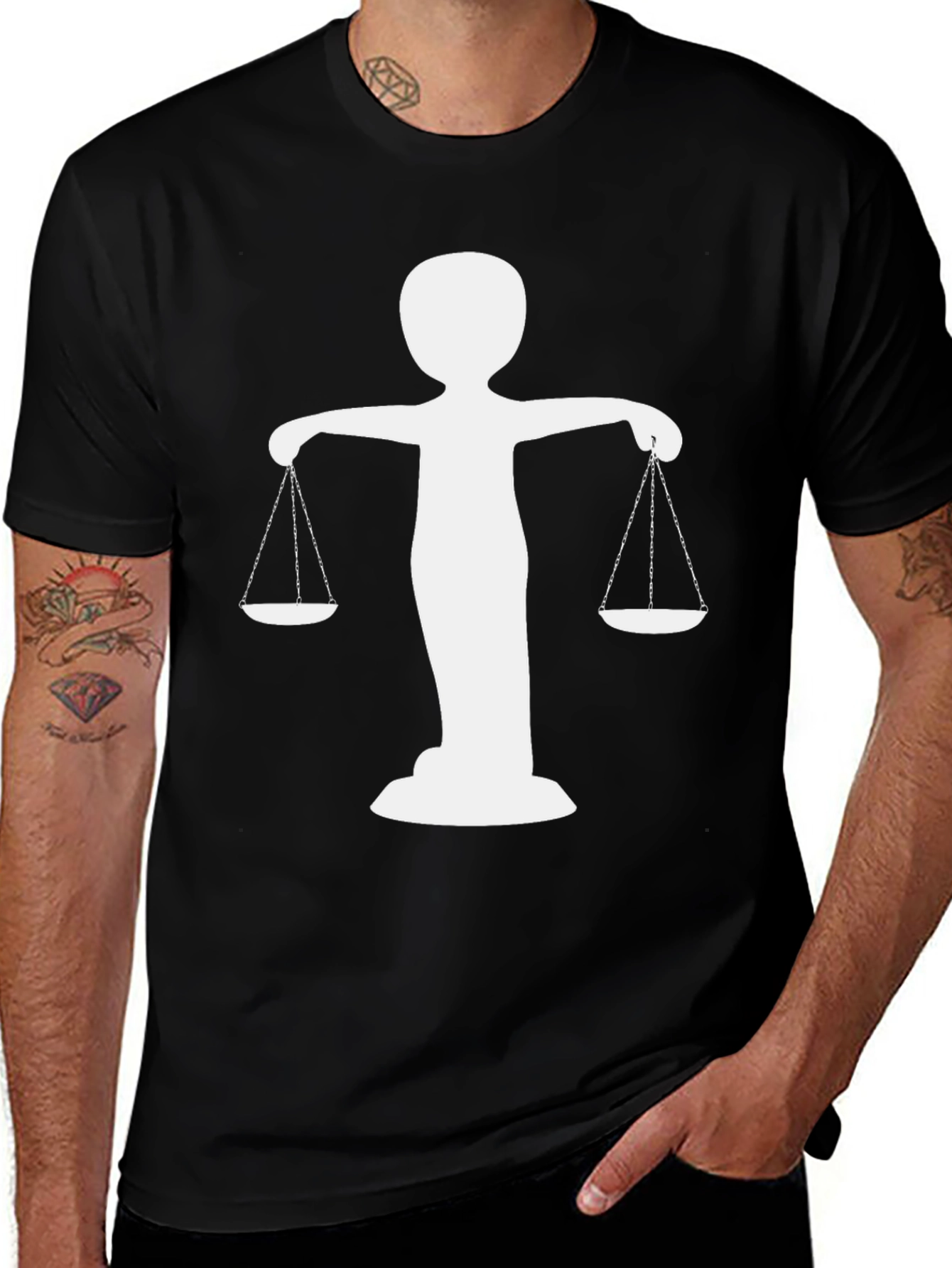 Scales of Justice Graphic Tee - Mens Black T-Shirt