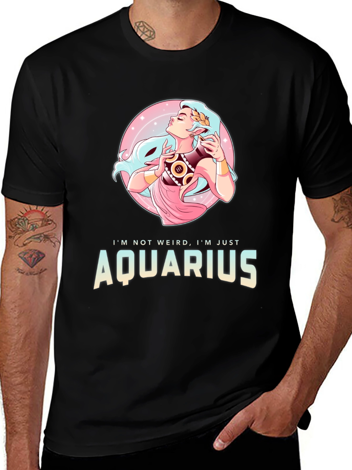 Aquarius Zodiac Graphic T-Shirt, Astrology Tee