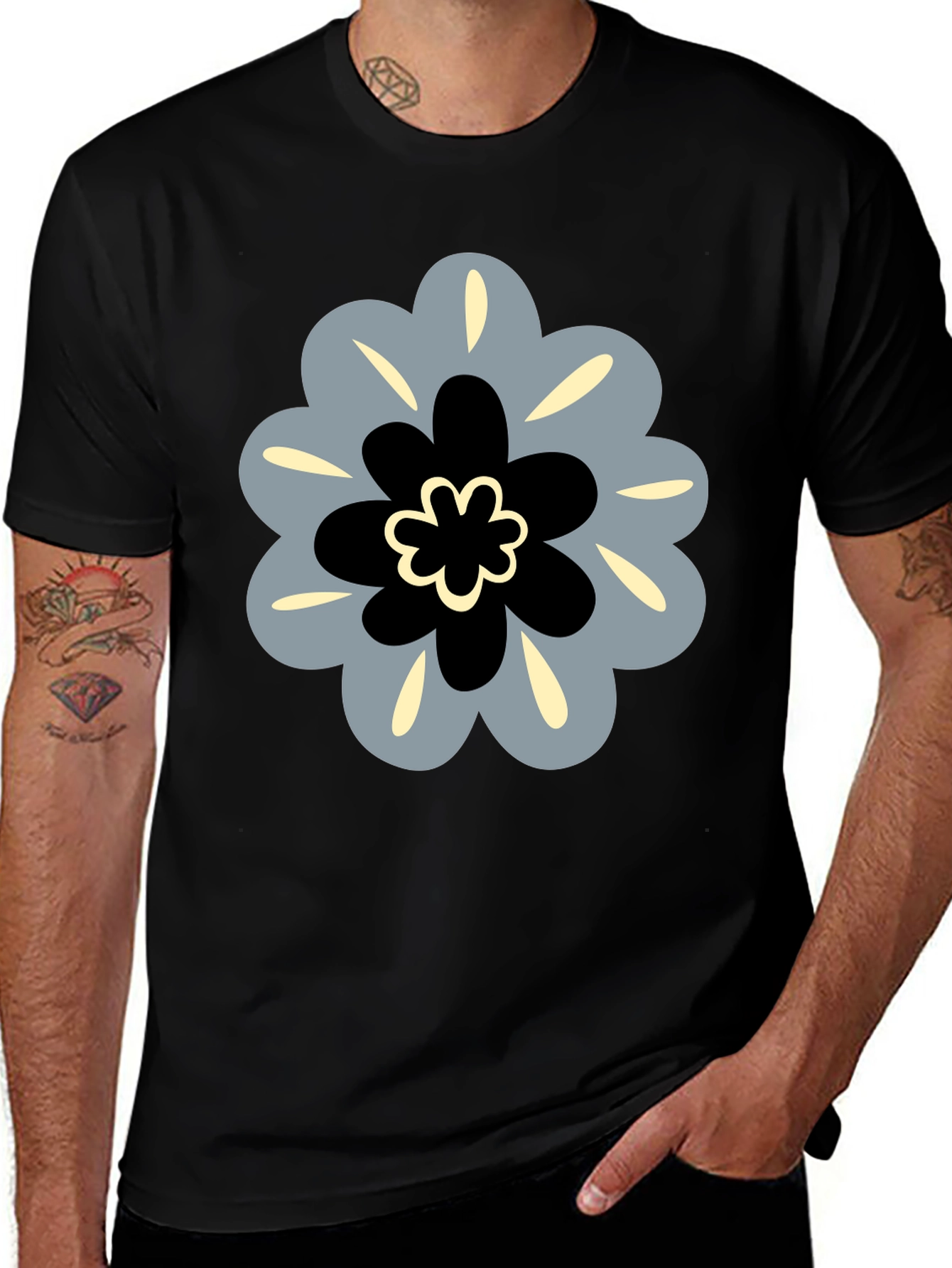 Variant 23 of Modern Floral Tee - Stylish Graphic Print Shirt