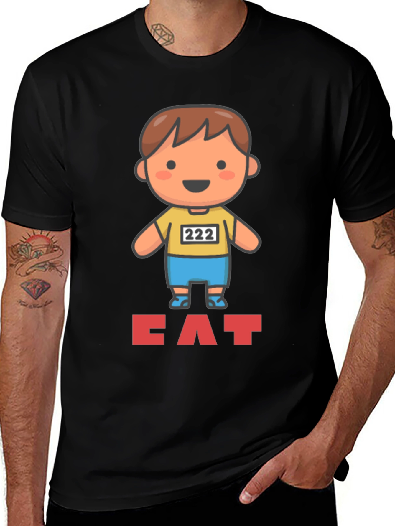 Variant 28 of Funny Cartoon Athlete T-Shirt - Eat Motivation