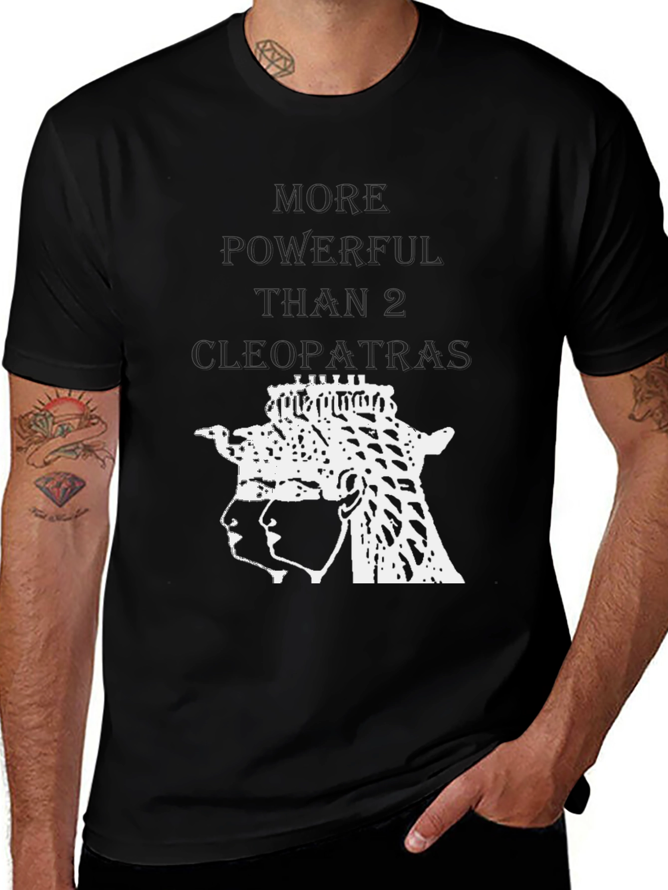 Variant 23 of Powerful Cleopatra Graphic Black T-Shirt