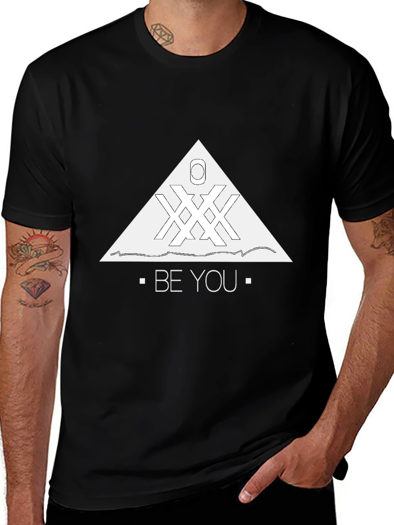Variant 20 of Be You Graphic Tee - Black Cotton Blend Unisex Shirt