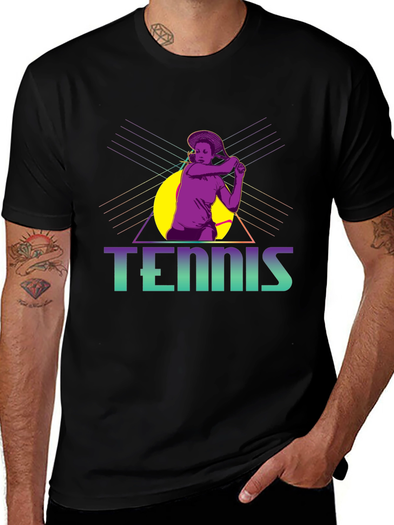 Variant 22 of Retro Tennis Player Graphic Tee