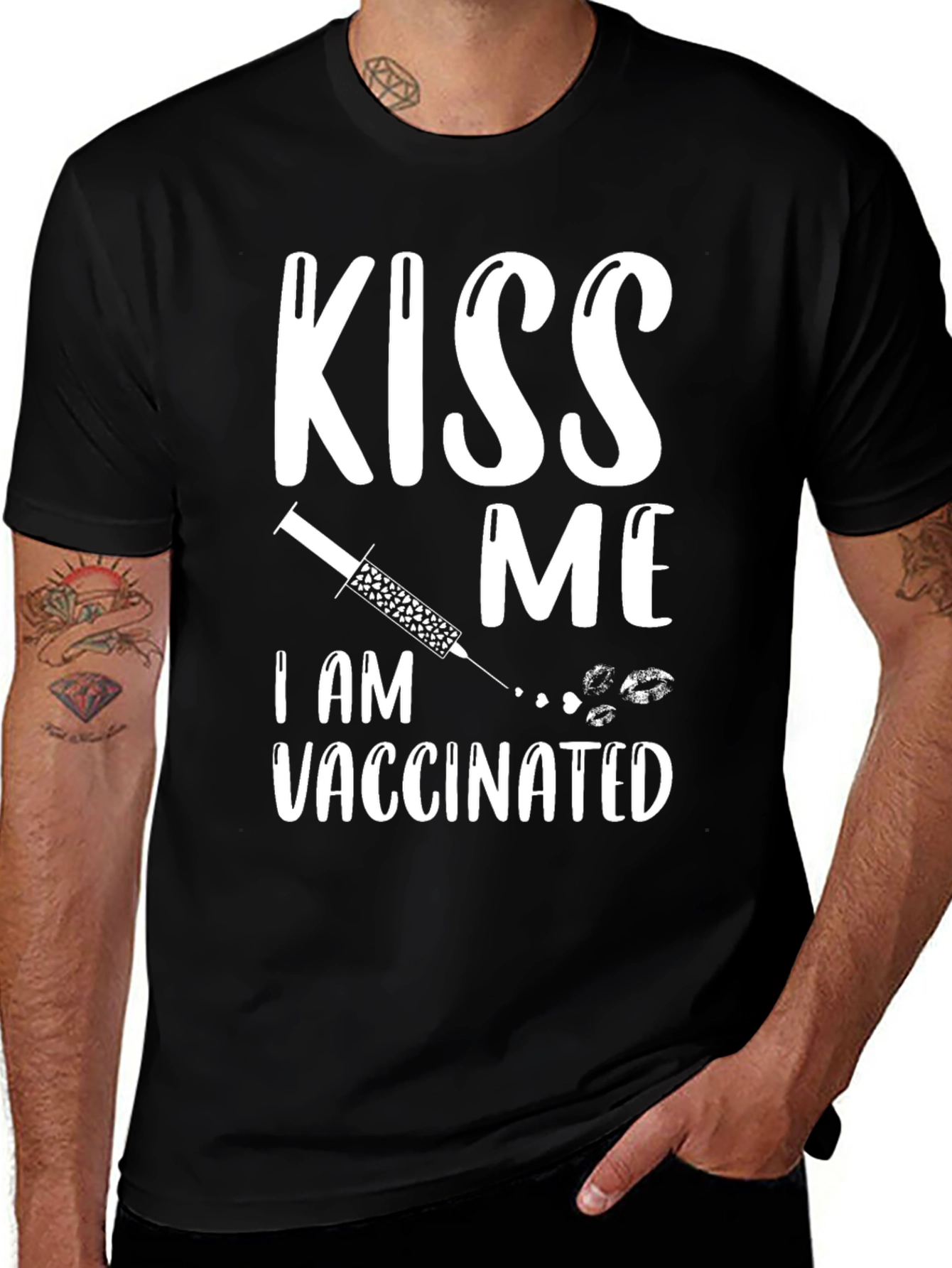 Variant 9 of Kiss Me I'm Vaccinated T-Shirt Funny Vaccination Tee