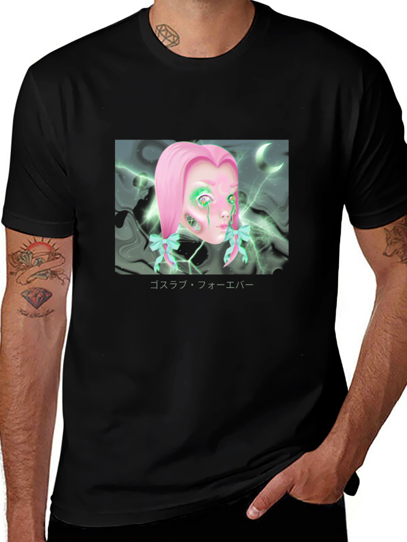 Variant 23 of Goth Aesthetic T-Shirt with Doll Graphic