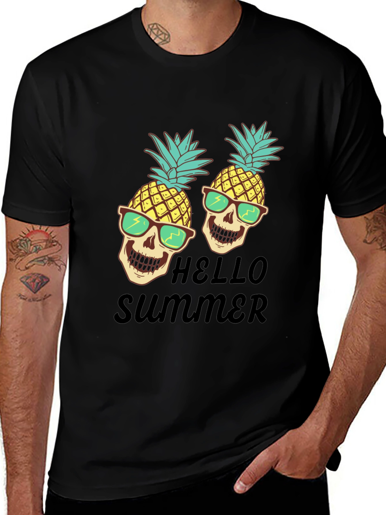Variant 10 of Skull Pineapple Hello Summer T-Shirt