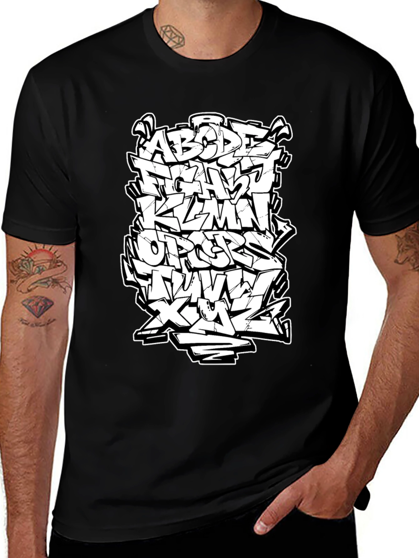 Variant 23 of Graffiti Alphabet Black T-Shirt