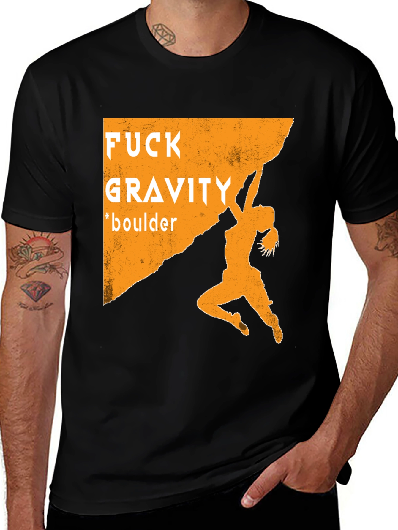 Variant 13 of Fuck Gravity Bouldering T-Shirt