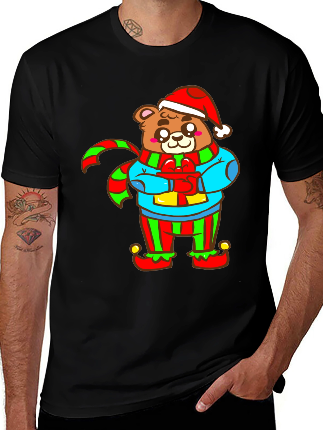 Variant 14 of Festive Bear Graphic Tee - Holiday Cheer!