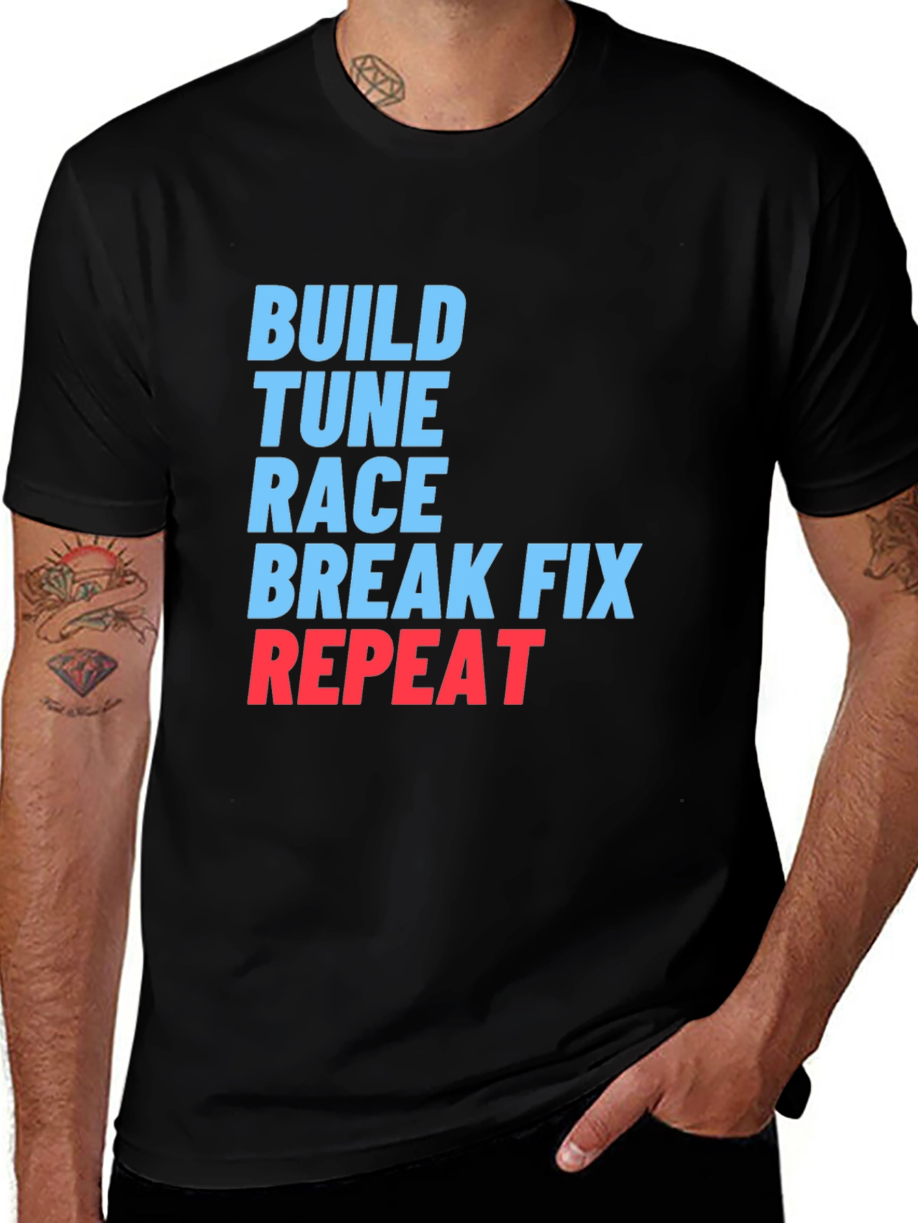 Variant 17 of Build Tune Race Repeat Graphic T-Shirt