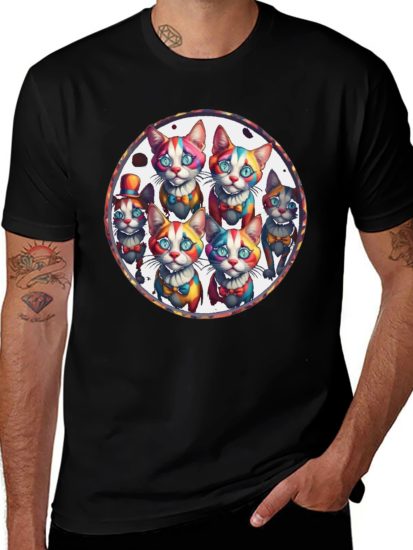 Colorful Cat Clown T-Shirt