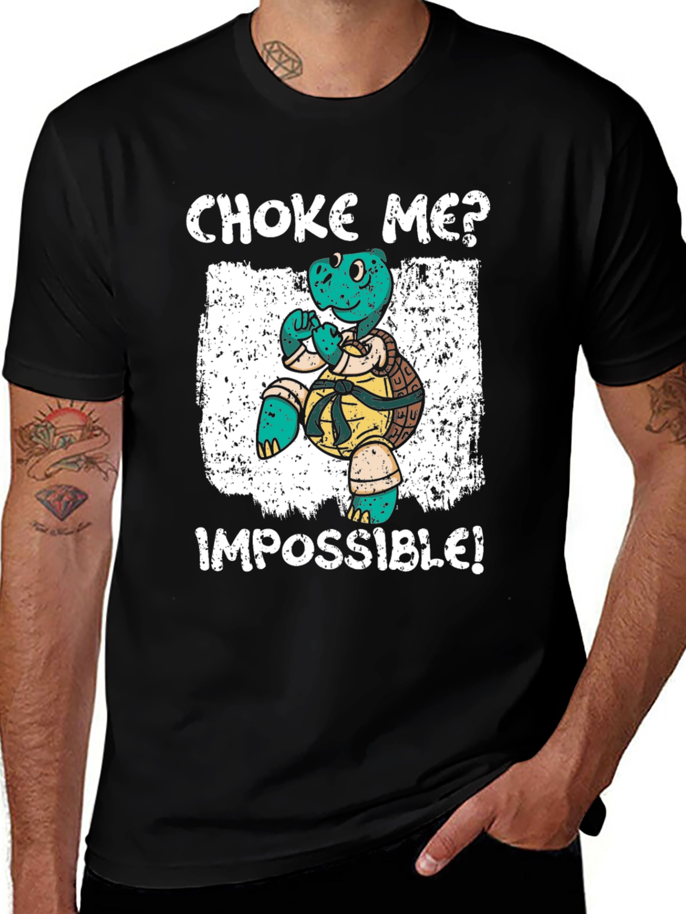 Variant 17 of Choke Me? Impossible! Turtle Graphic T-Shirt