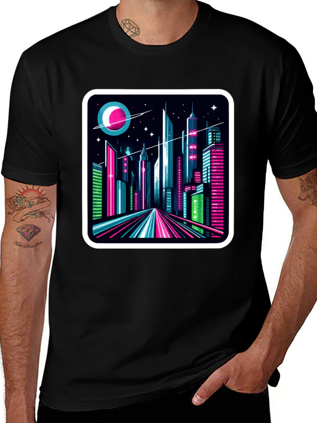 Variant 13 of Retro Cityscape Graphic Tee