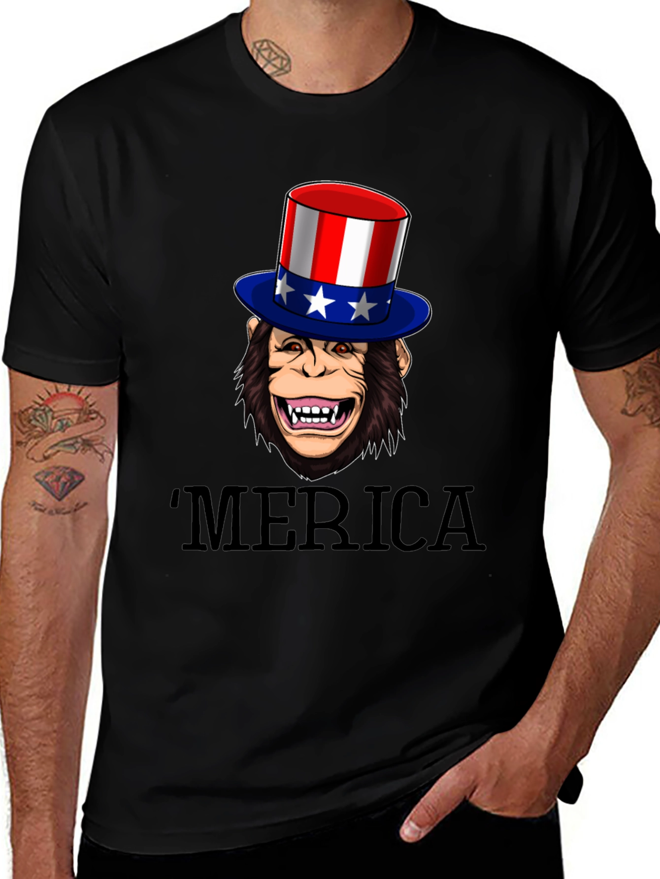 Variant 4 of Patriotic Monkey T-Shirt