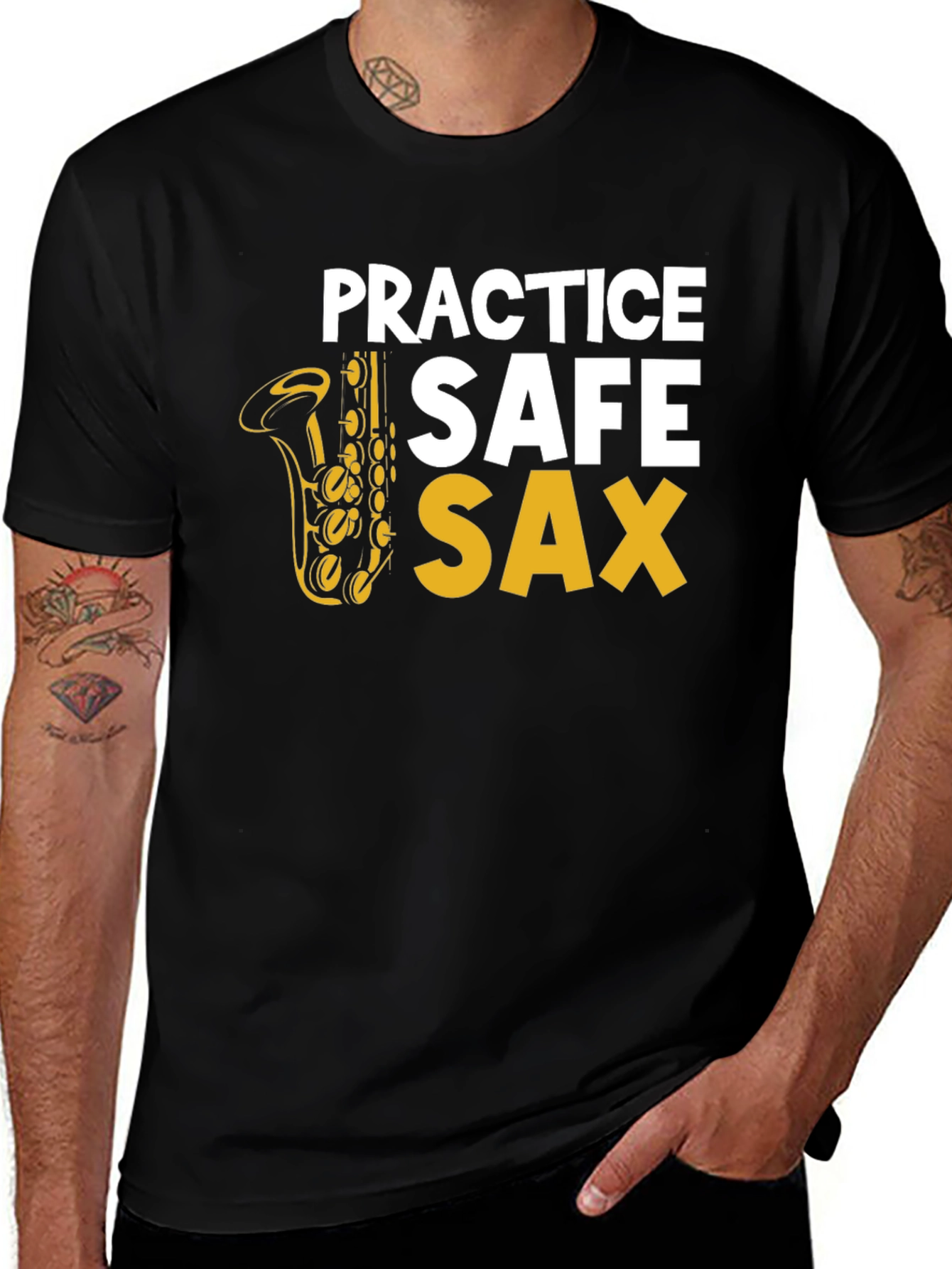 Variant 20 of Practice Safe Sax T-Shirt