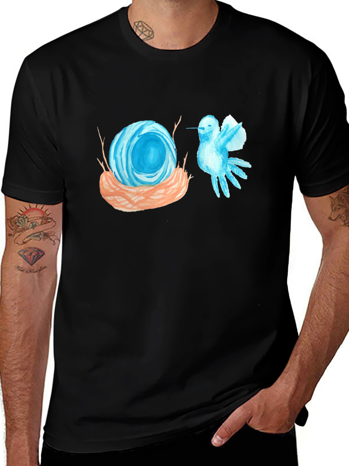 Variant 17 of Nest & Bird Graphic Tee - Artsy Black T-Shirt