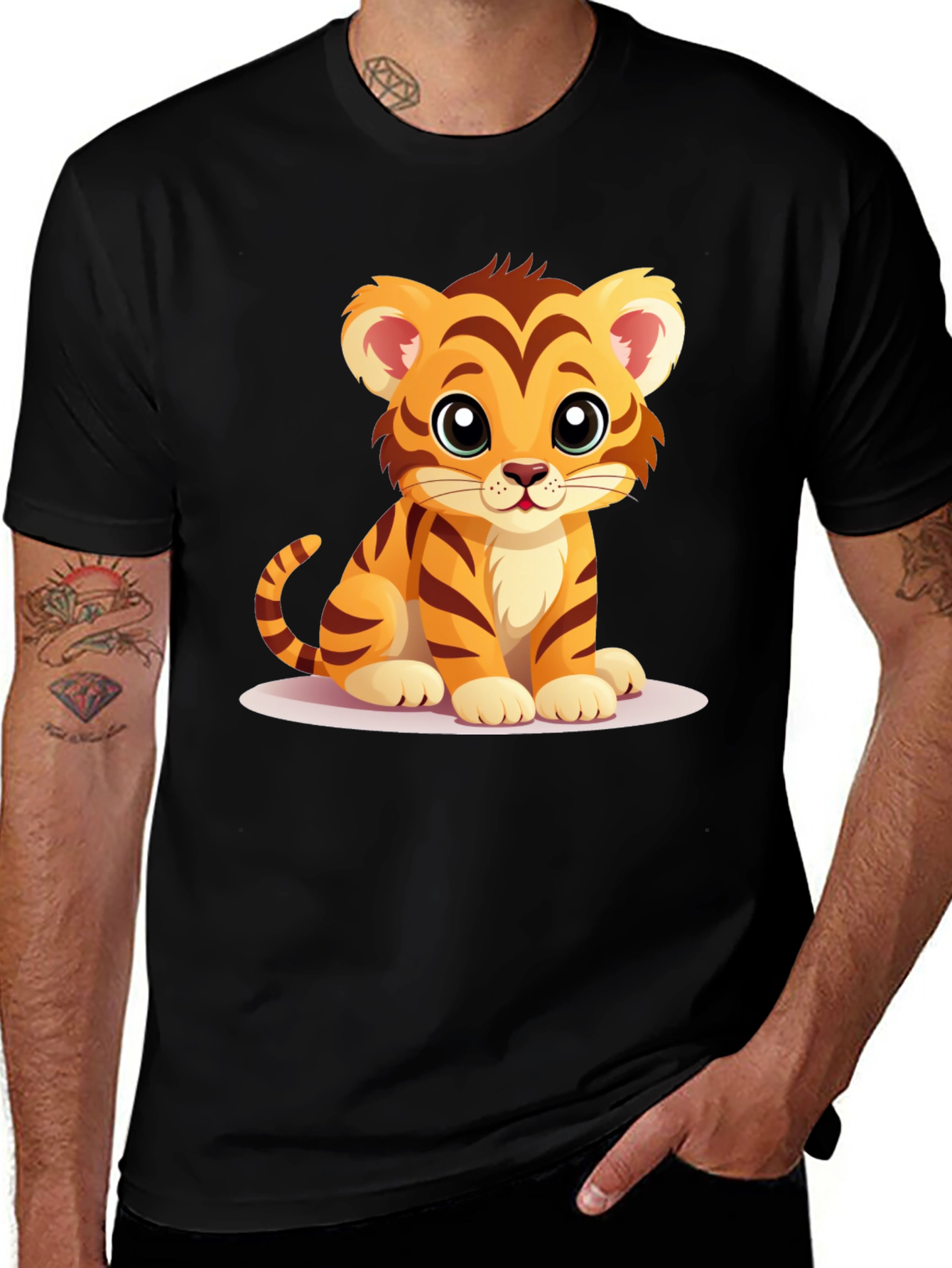 Variant 14 of Cute Tiger Cub Graphic T-Shirt