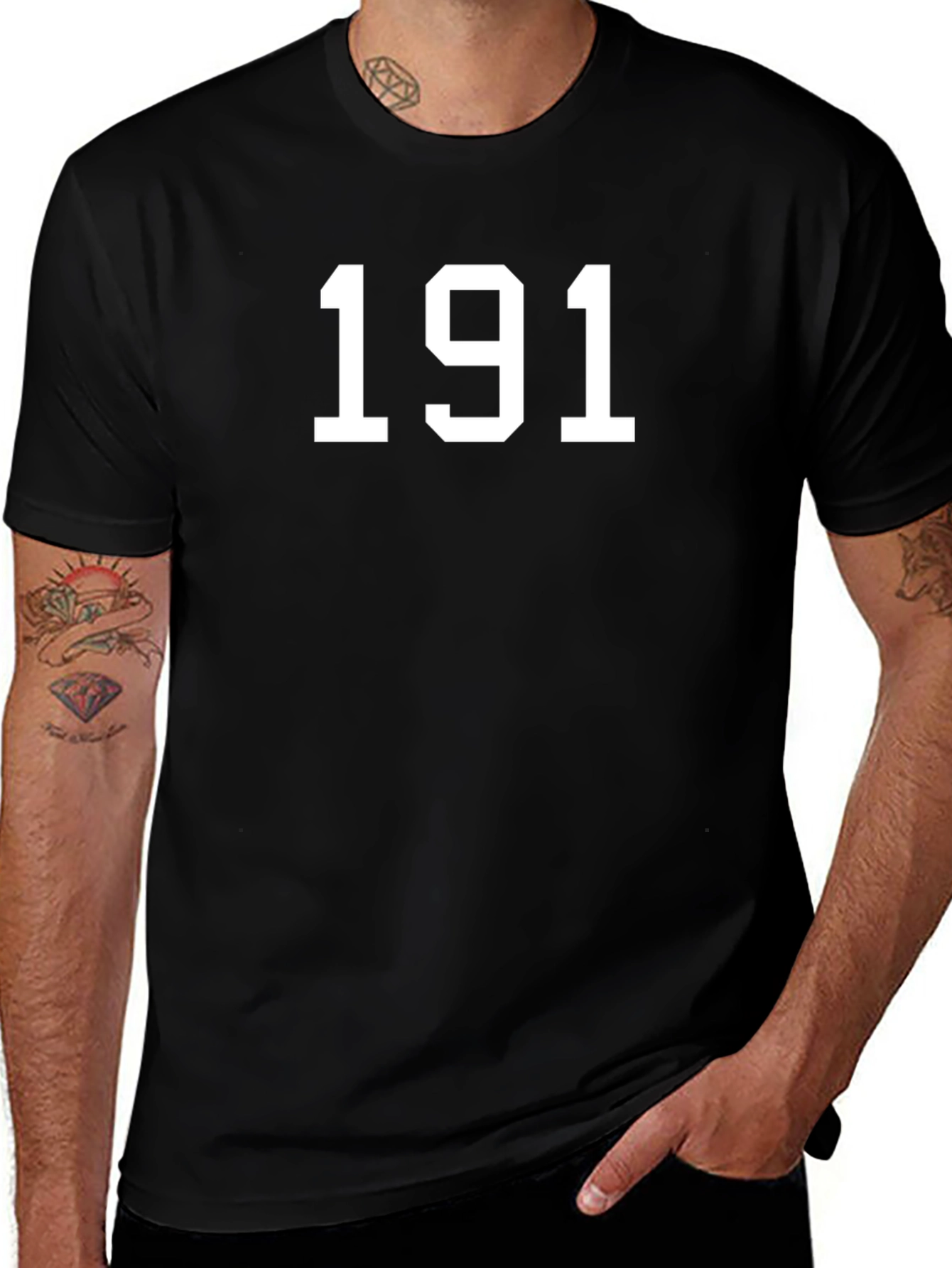 Number 191 Graphic T-Shirt - Black Cotton Tee