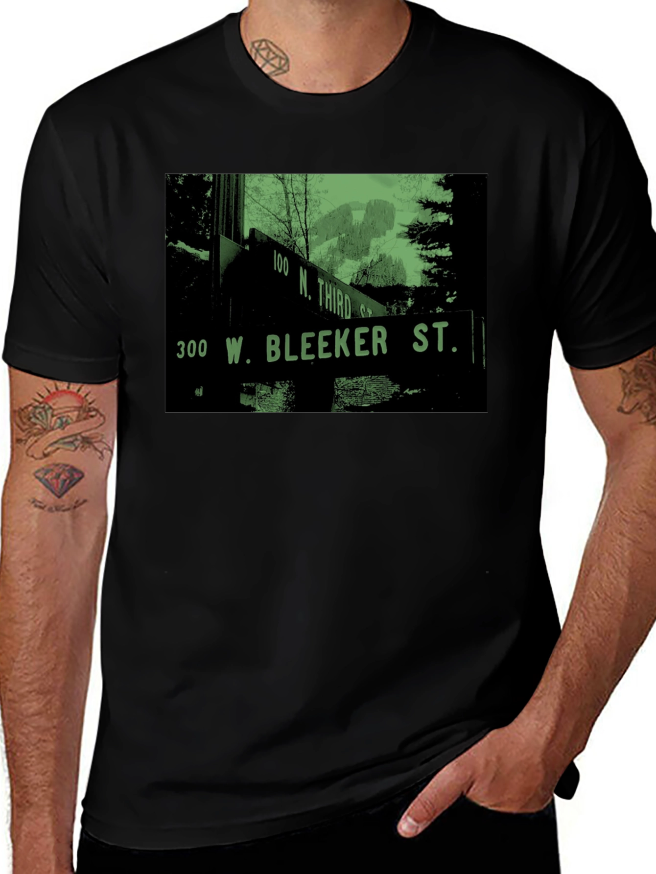 Variant 26 of Bleeker St. T-Shirt - Retro Street Sign Tee