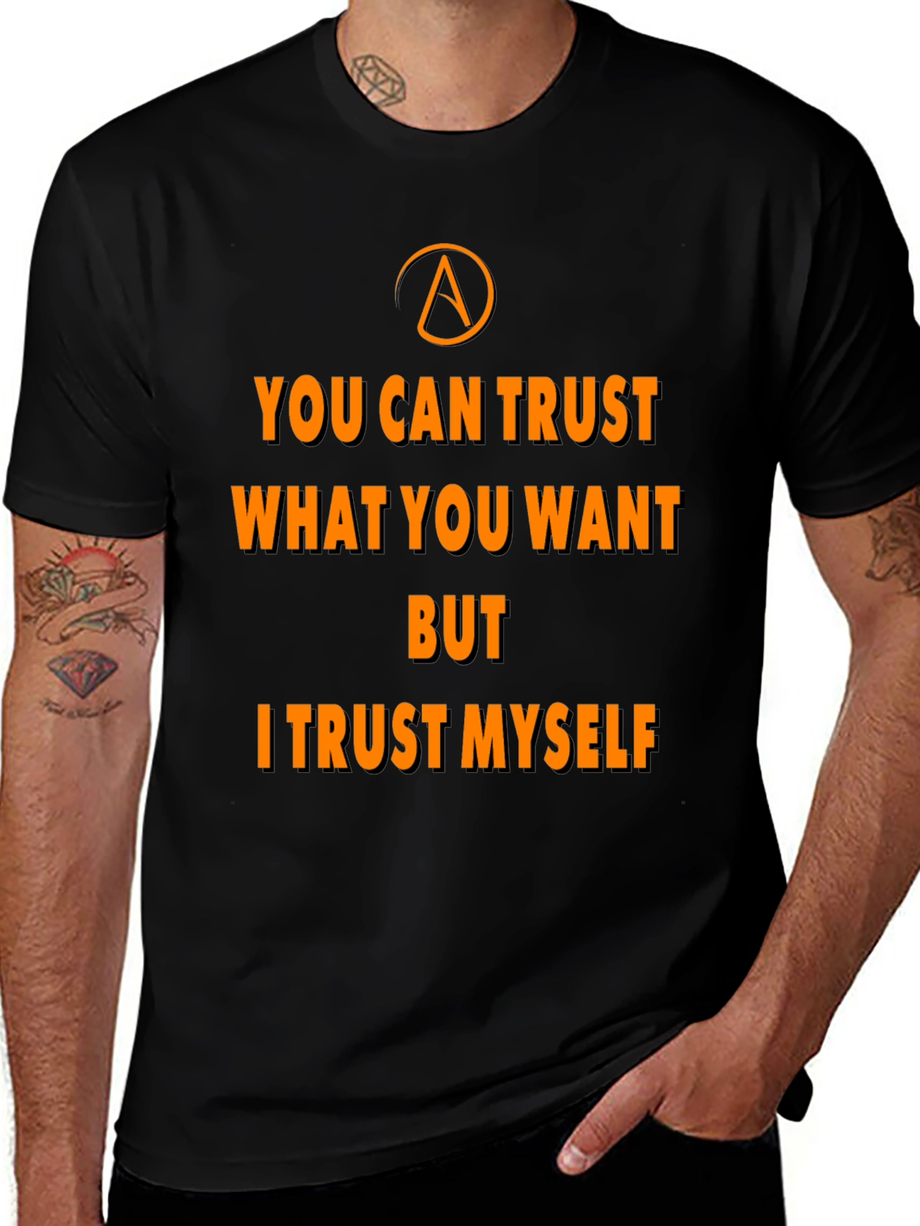Variant 25 of Trust Myself T-Shirt - Atheist Symbol - Sarcastic Tee