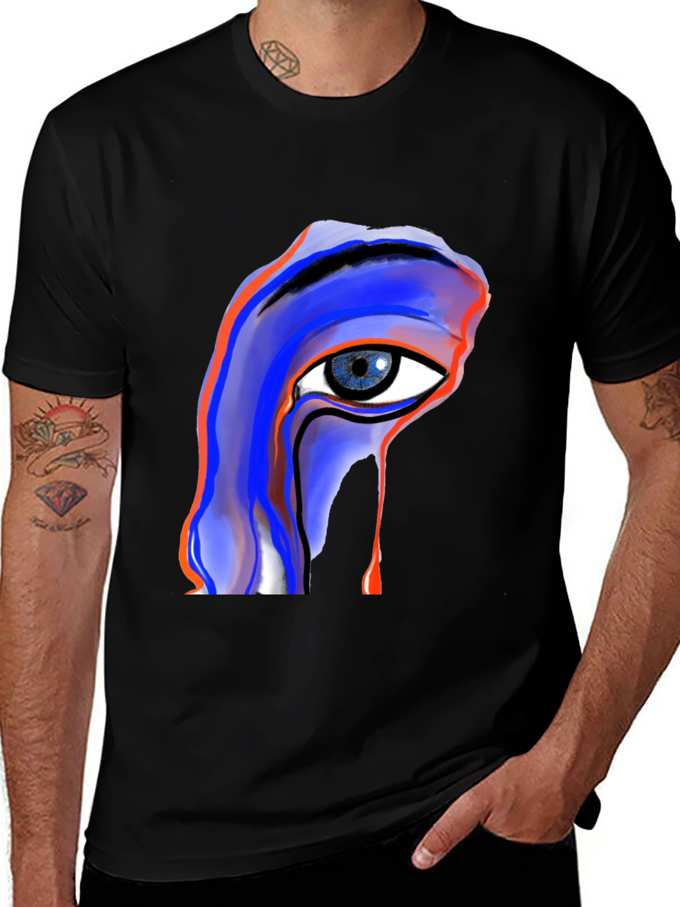 Variant 18 of Abstract Eye Graphic Black Tee