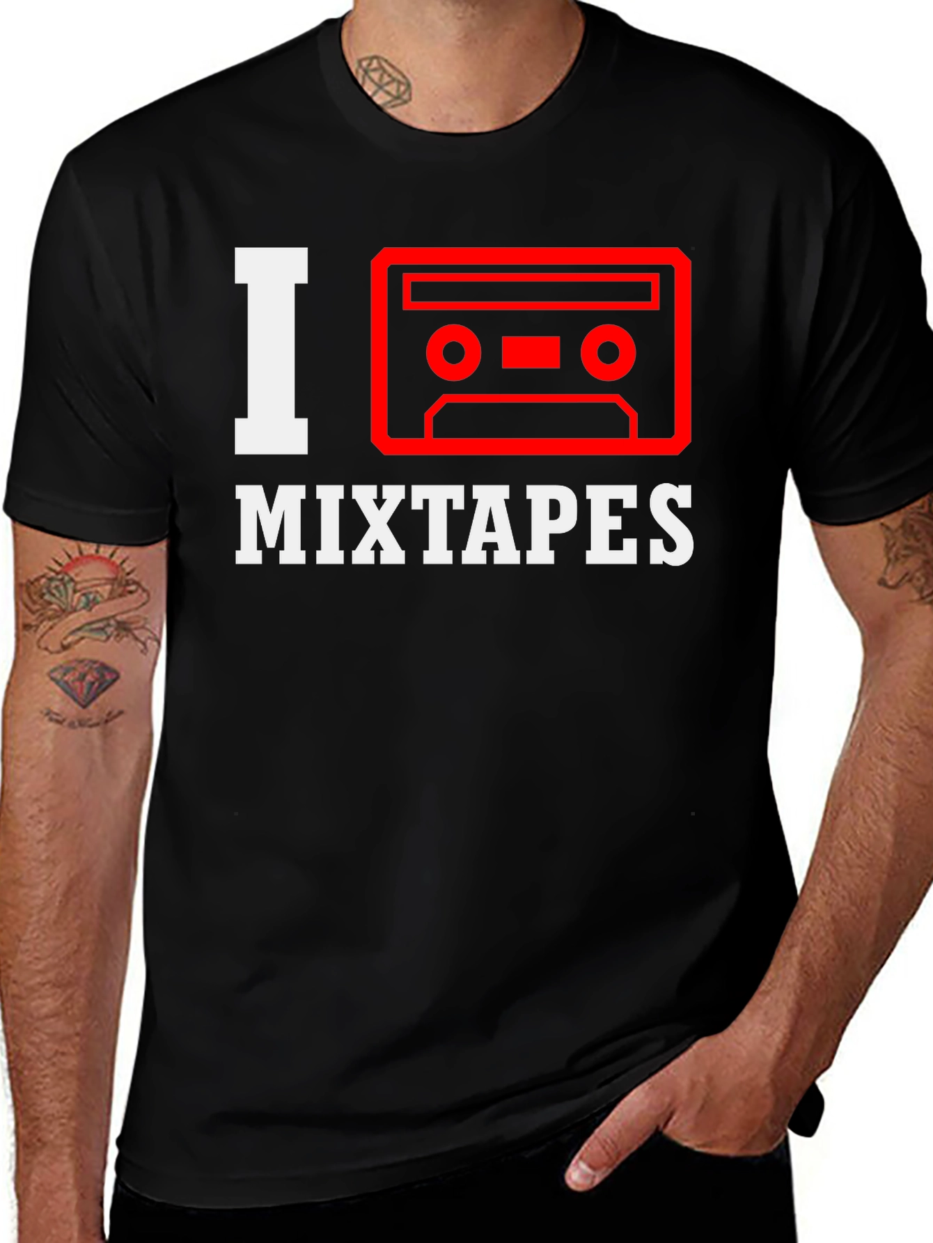 Variant 28 of I Love Mixtapes Graphic T-Shirt - Retro Music Tee