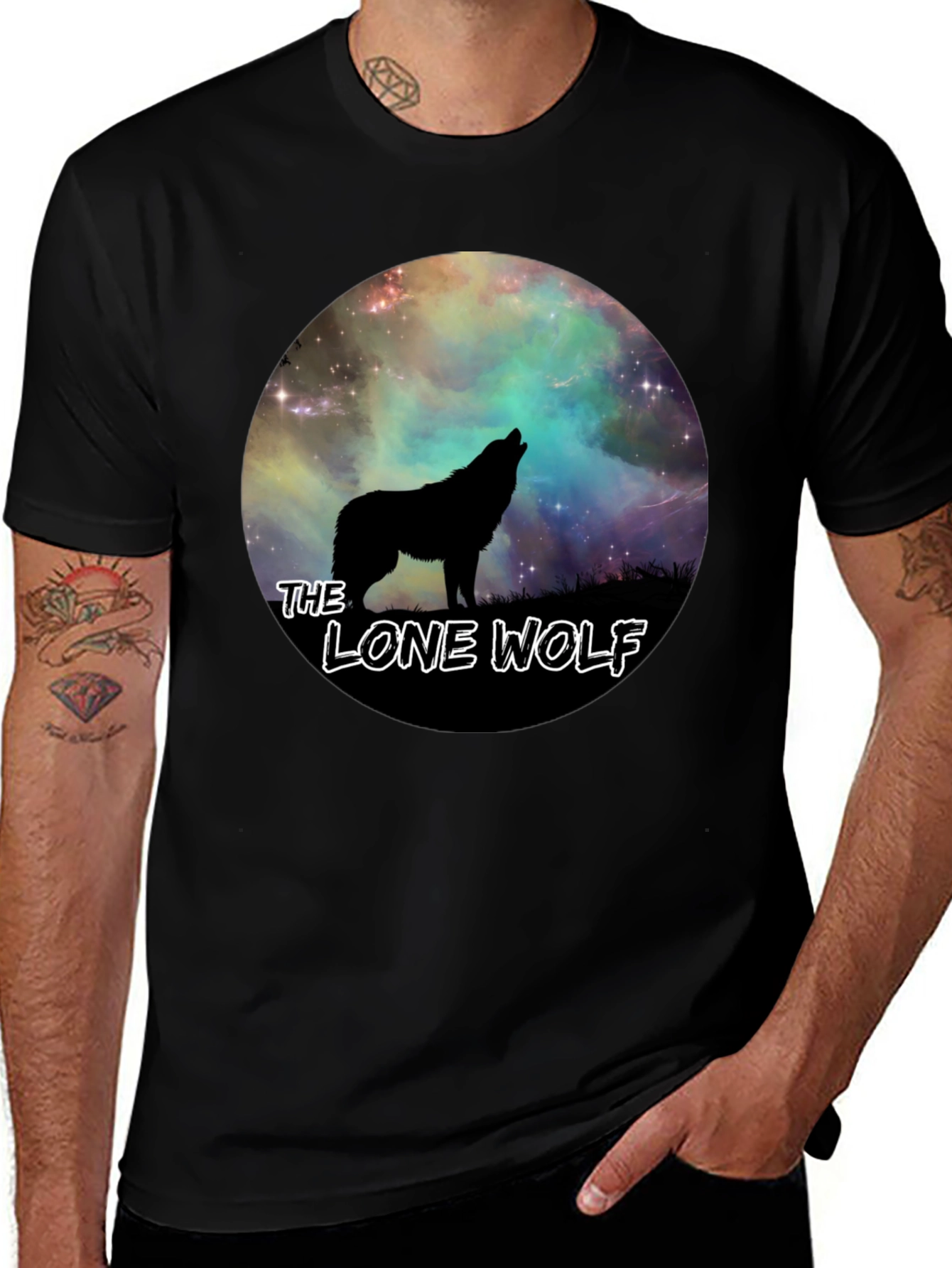 Variant 23 of Lone Wolf Graphic Tee - Black Cotton T-Shirt