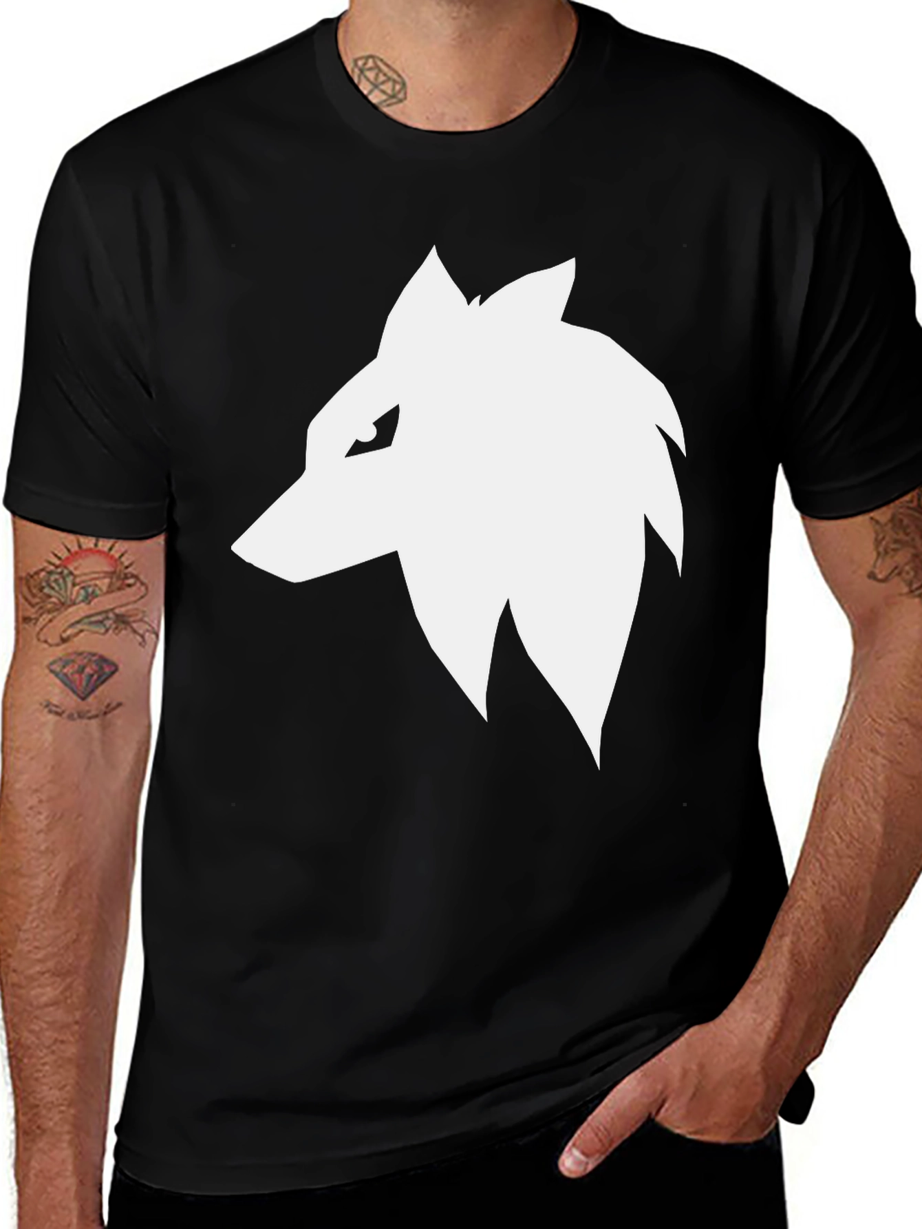 Variant 18 of Black Wolf Head Graphic Tee