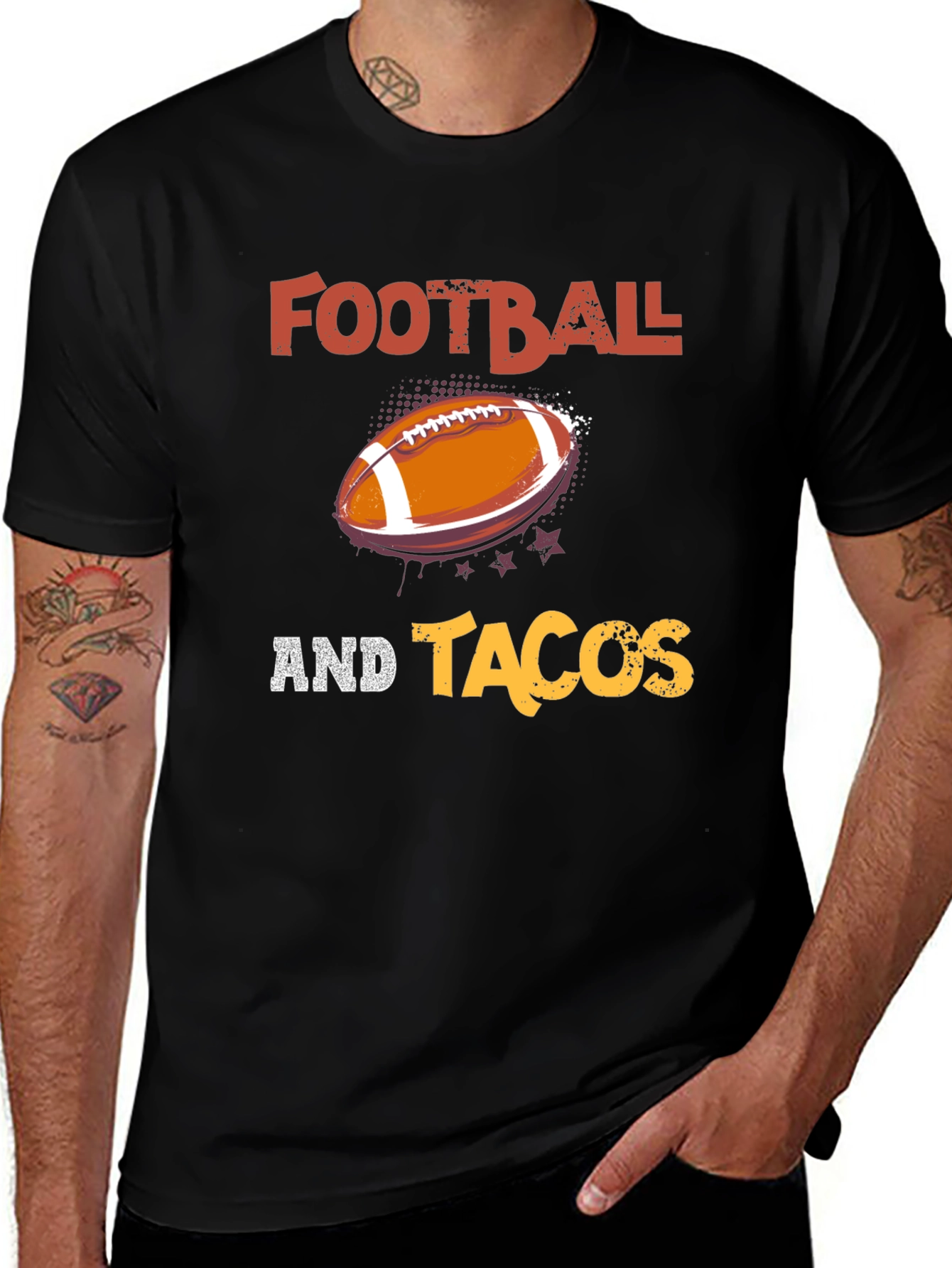Variant 28 of Football and Tacos Graphic Tee