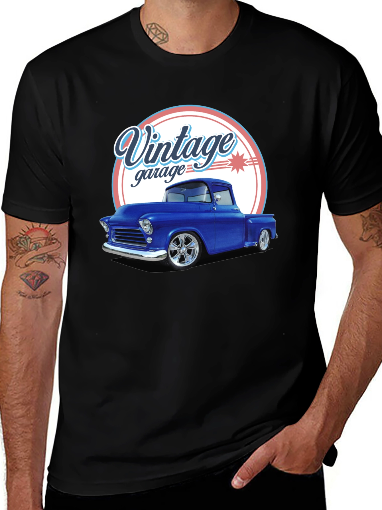Variant 30 of Vintage Garage Truck Graphic Tee - Classic Car Style