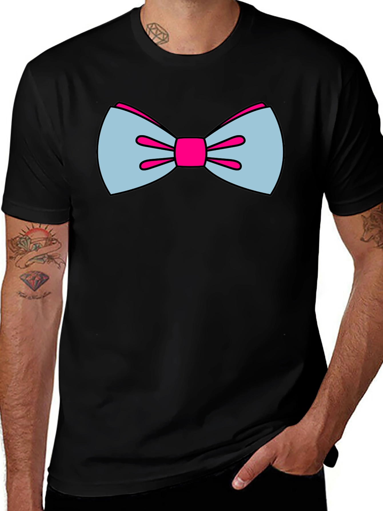 Variant 5 of Bow Tie Graphic Tee - Casual Cotton T-Shirt