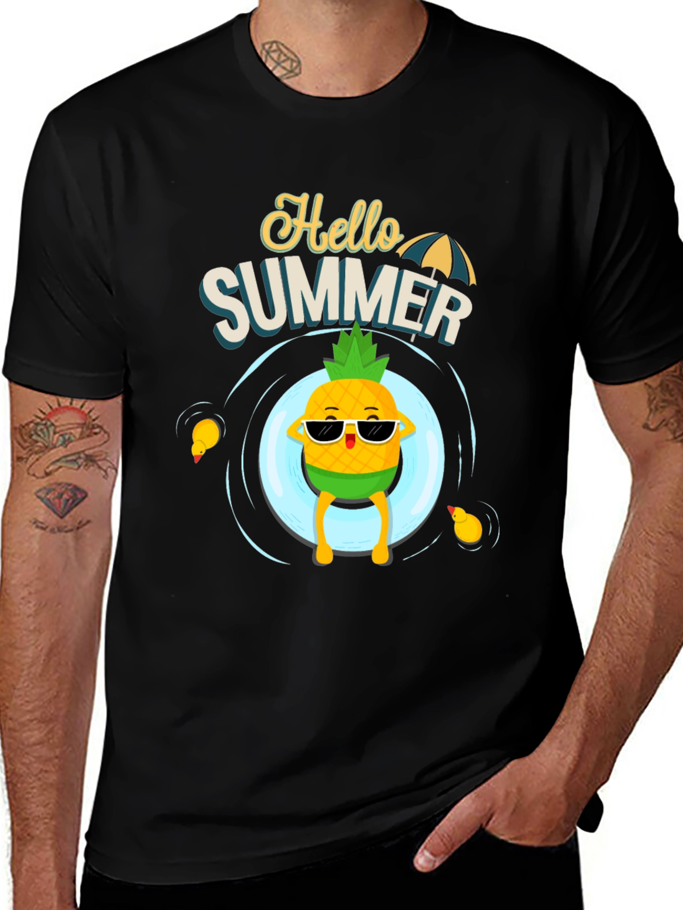 Variant 4 of Hello Summer T-Shirt - Pineapple Pool Party