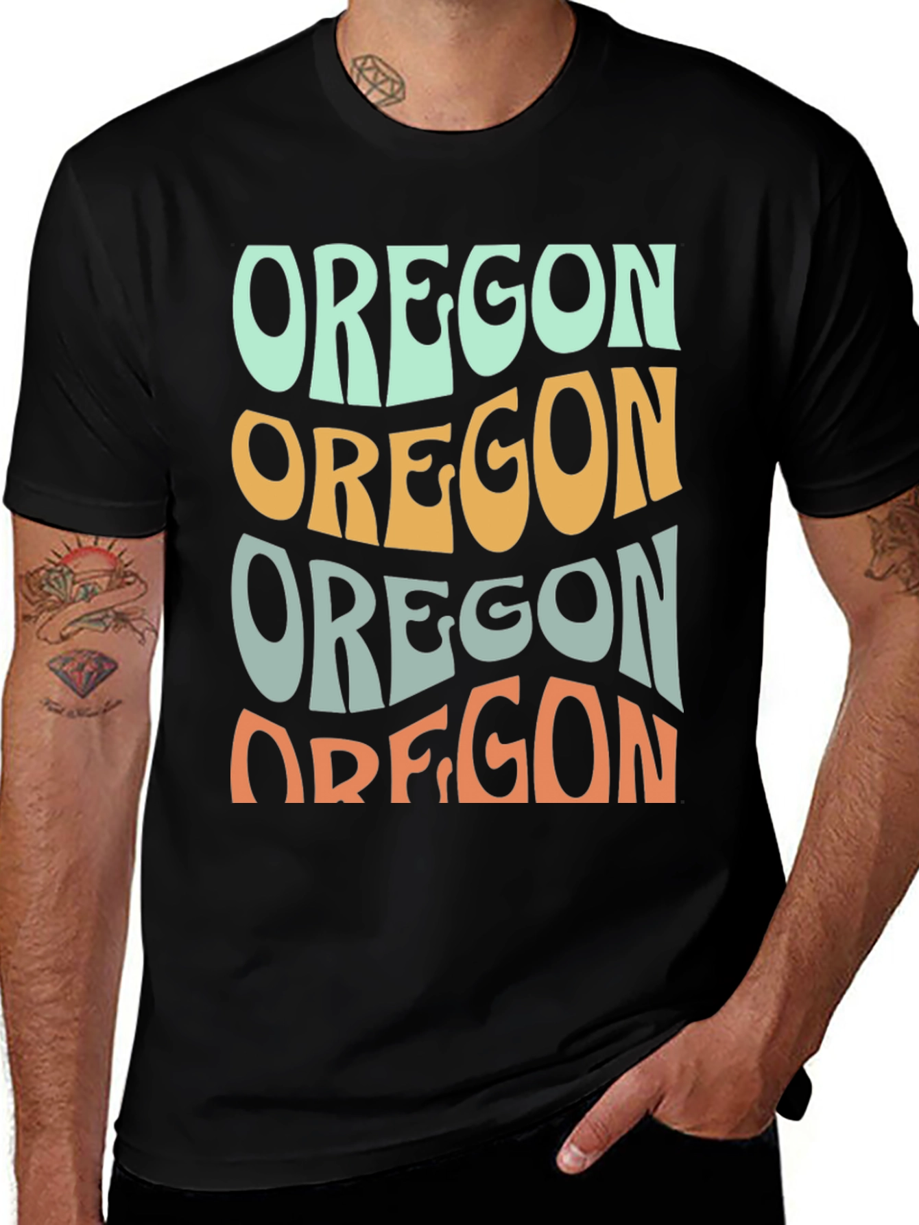 Variant 23 of Retro Oregon Graphic Tee - Stylish Comfort