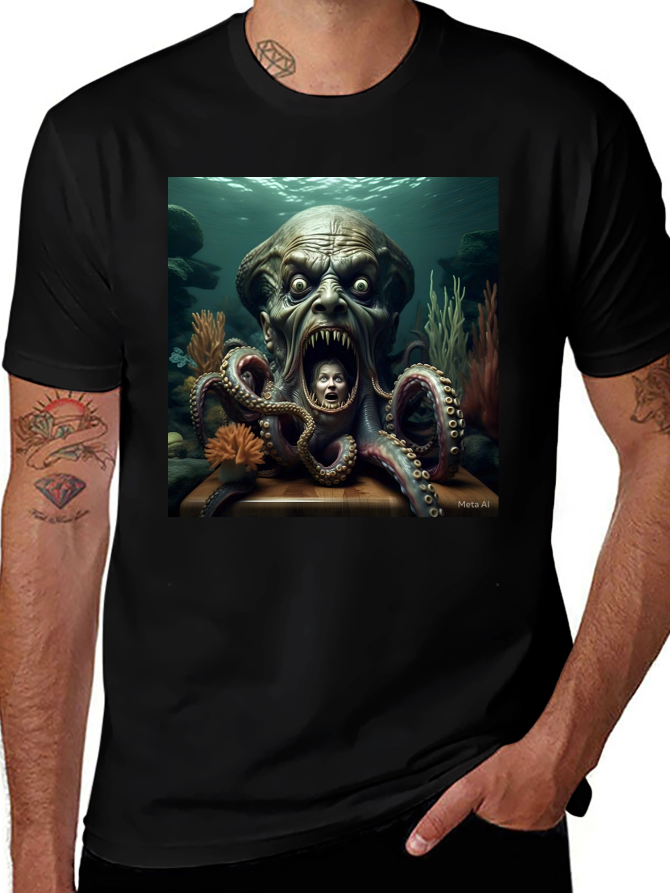 Variant 18 of Octopus Face T-Shirt