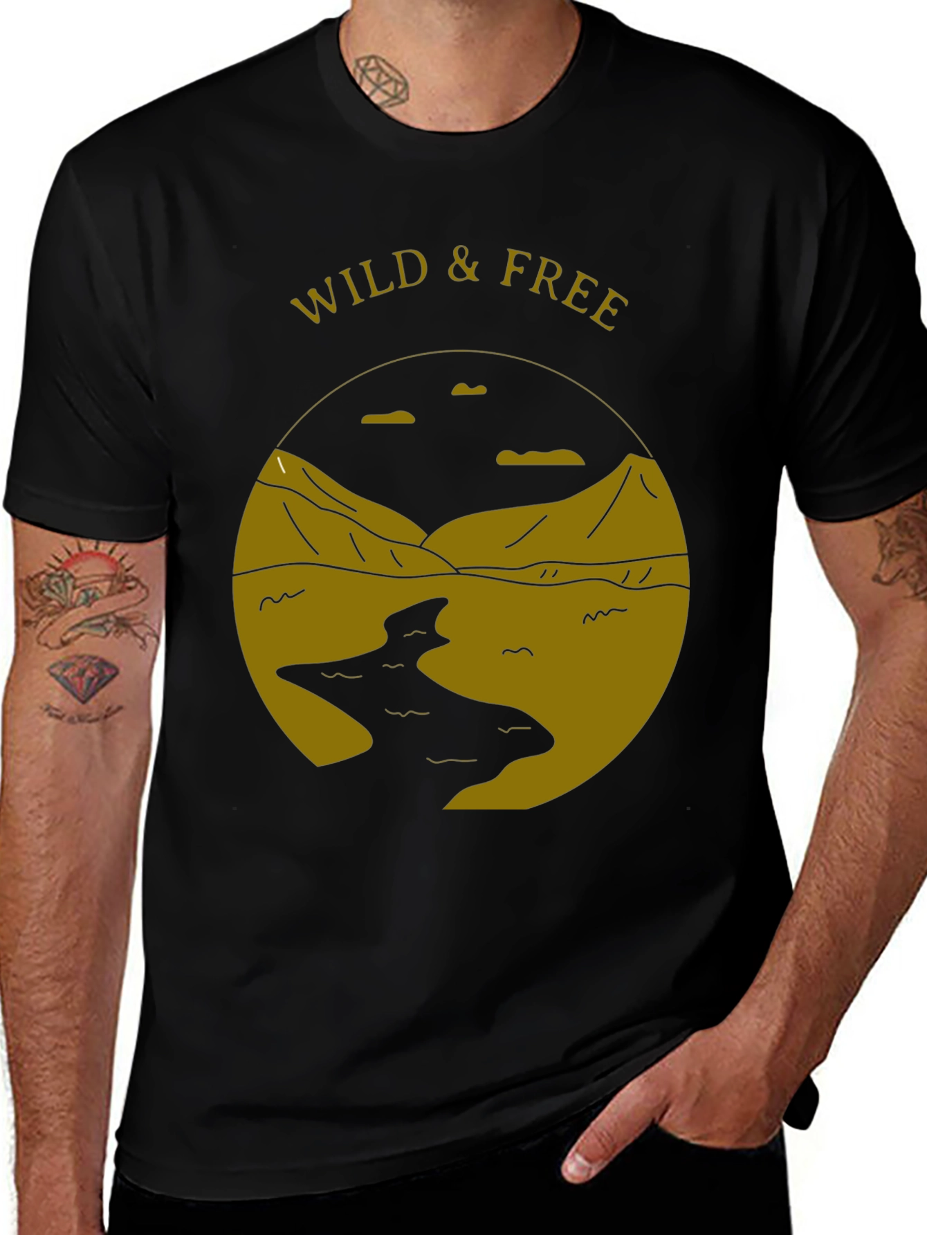 Black Wild & Free Graphic Tee - Black T-Shirt main image