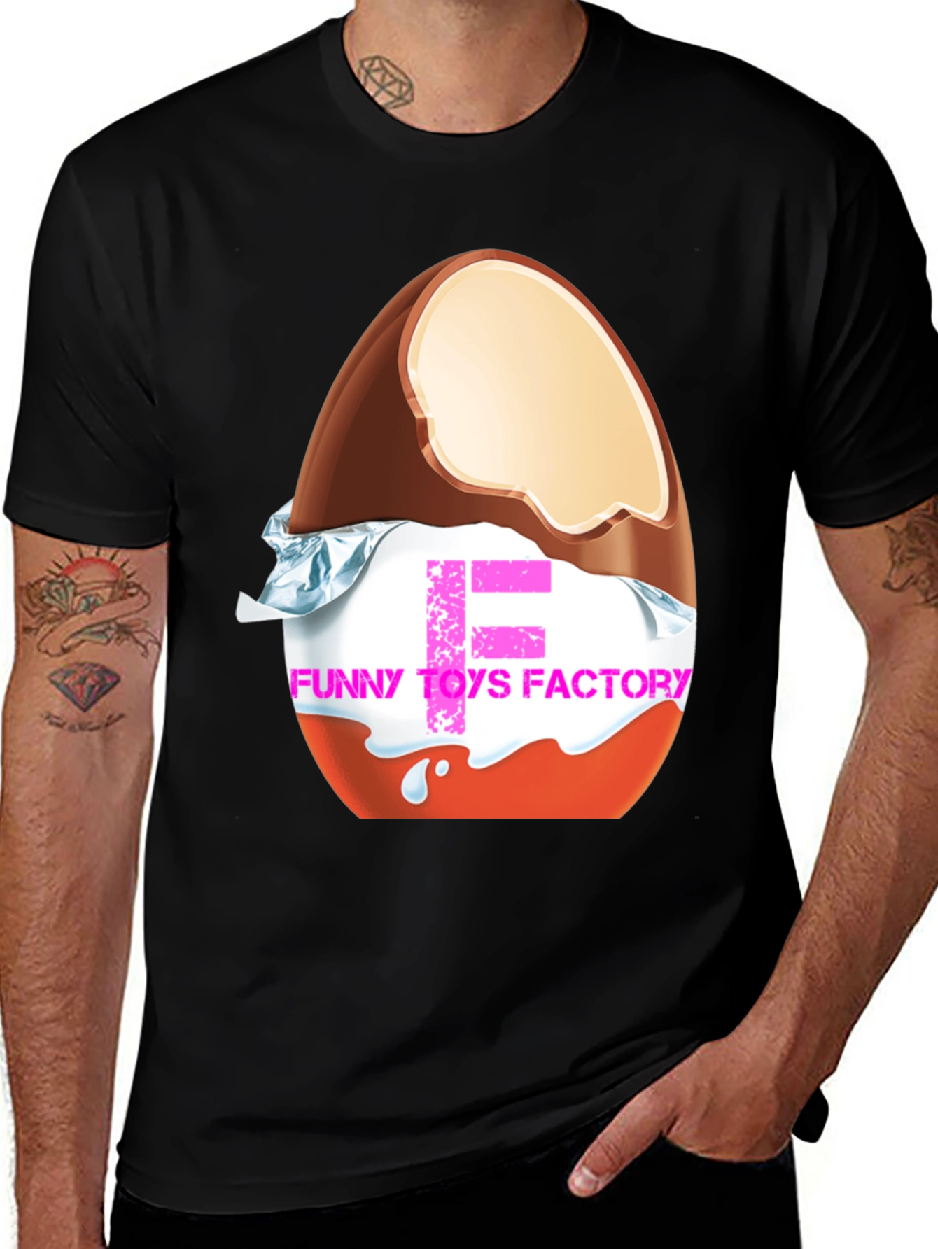 Variant 2 of Funny Toys Factory T-Shirt - Chocolate Egg Design