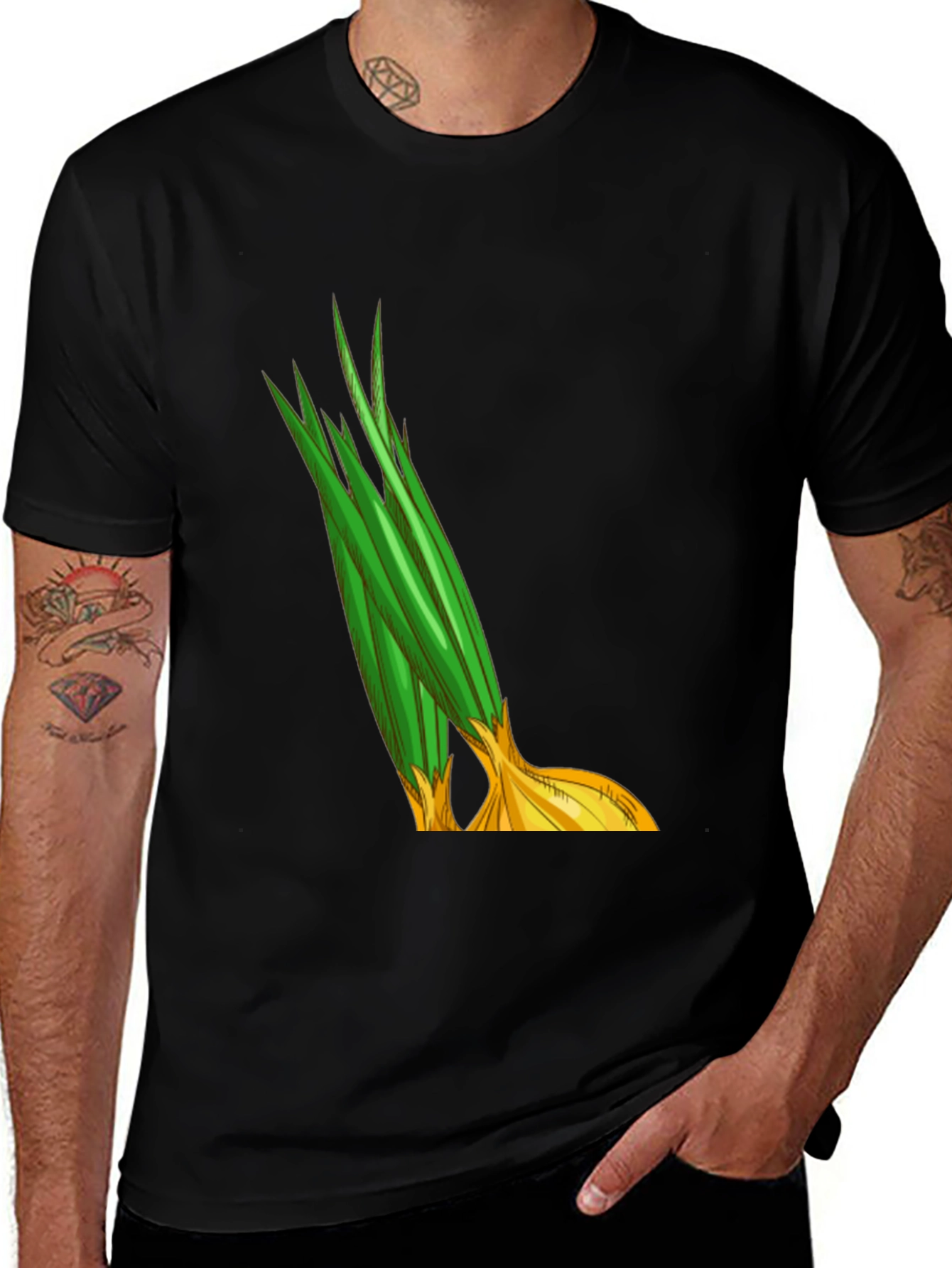 Variant 10 of Funny Onion Graphic Tee - Black Cotton T-Shirt