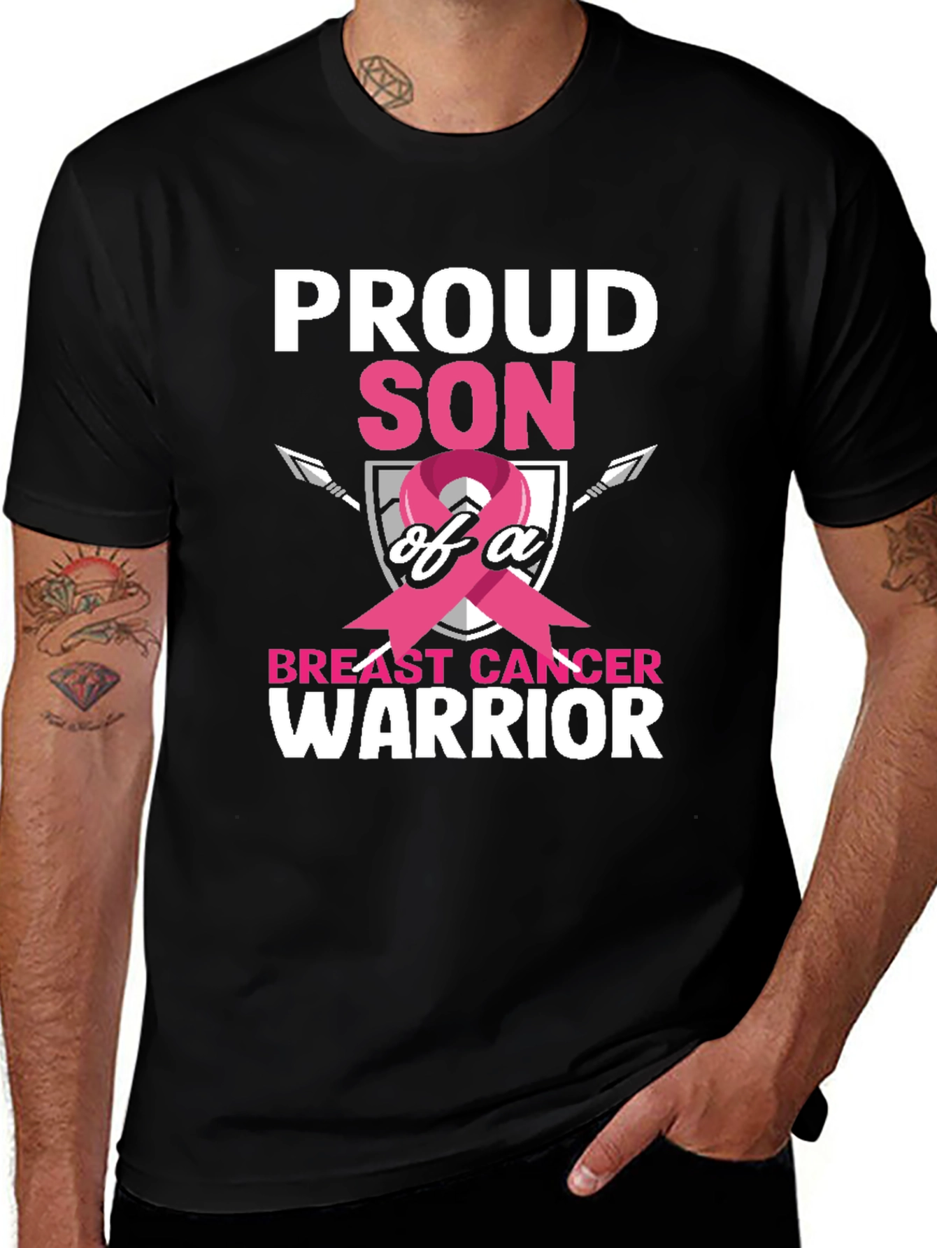 Proud Son Breast Cancer Warrior Graphic Tee