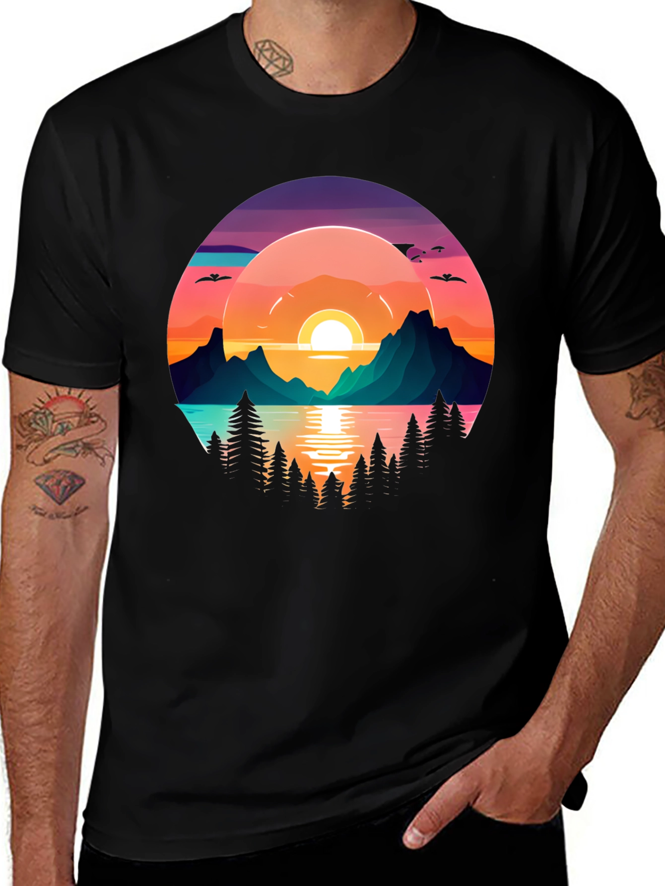 Variant 23 of Sunset Lake Graphic T-Shirt