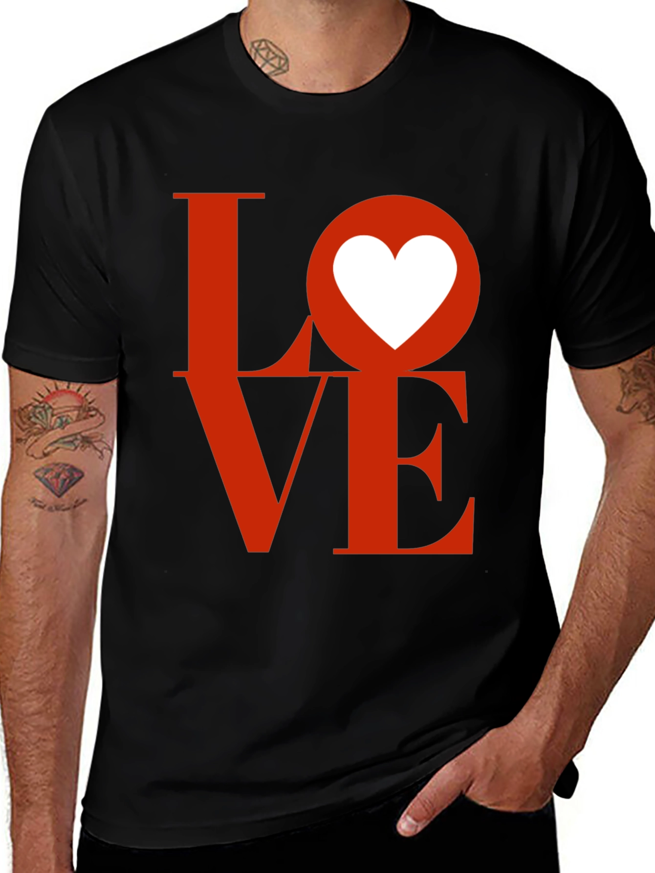 Variant 29 of Love Heart Graphic Tee - Valentine's Day Shirt