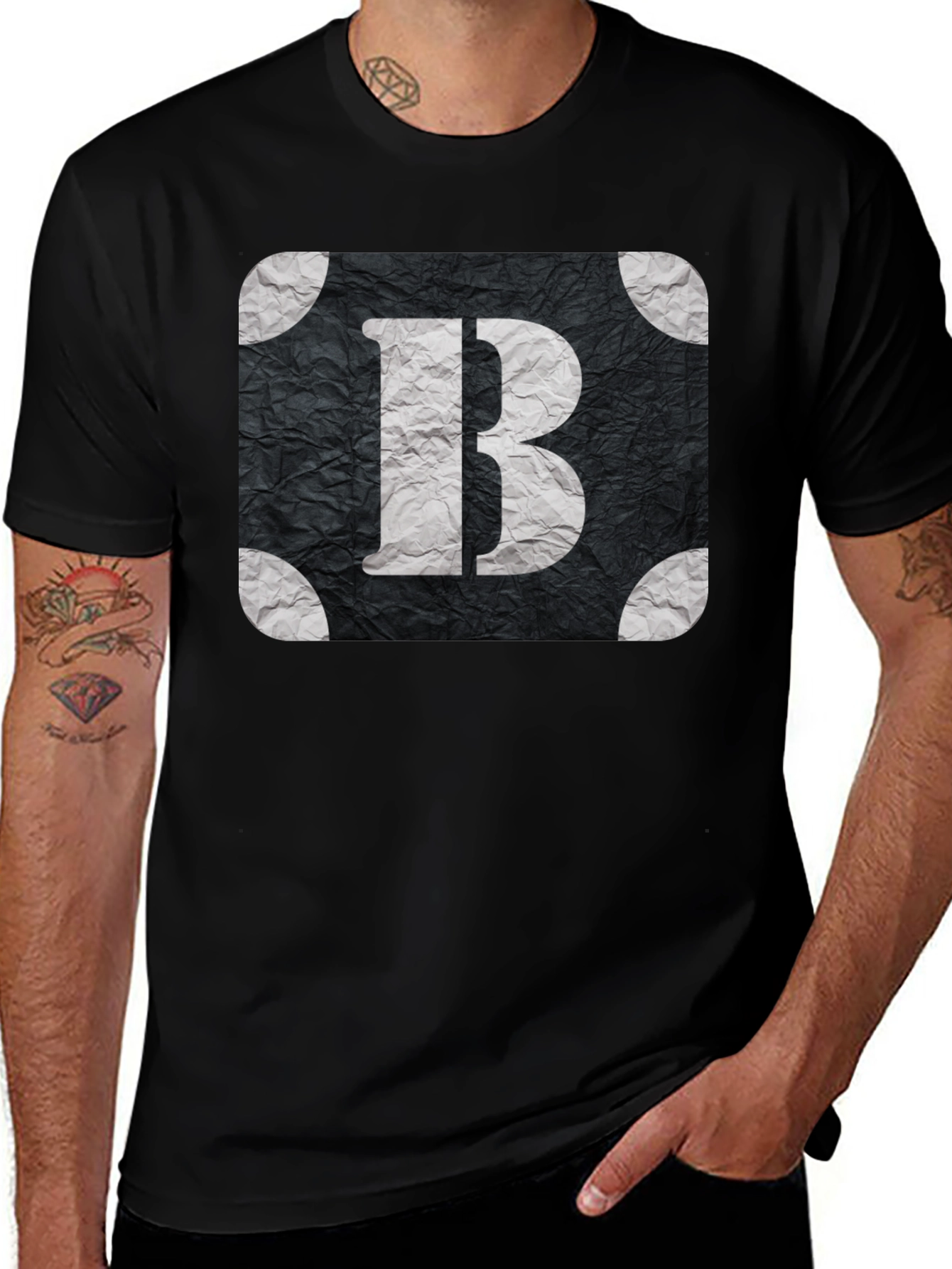 Variant 4 of Letter B Graphic T-Shirt - Stylish Black Tee