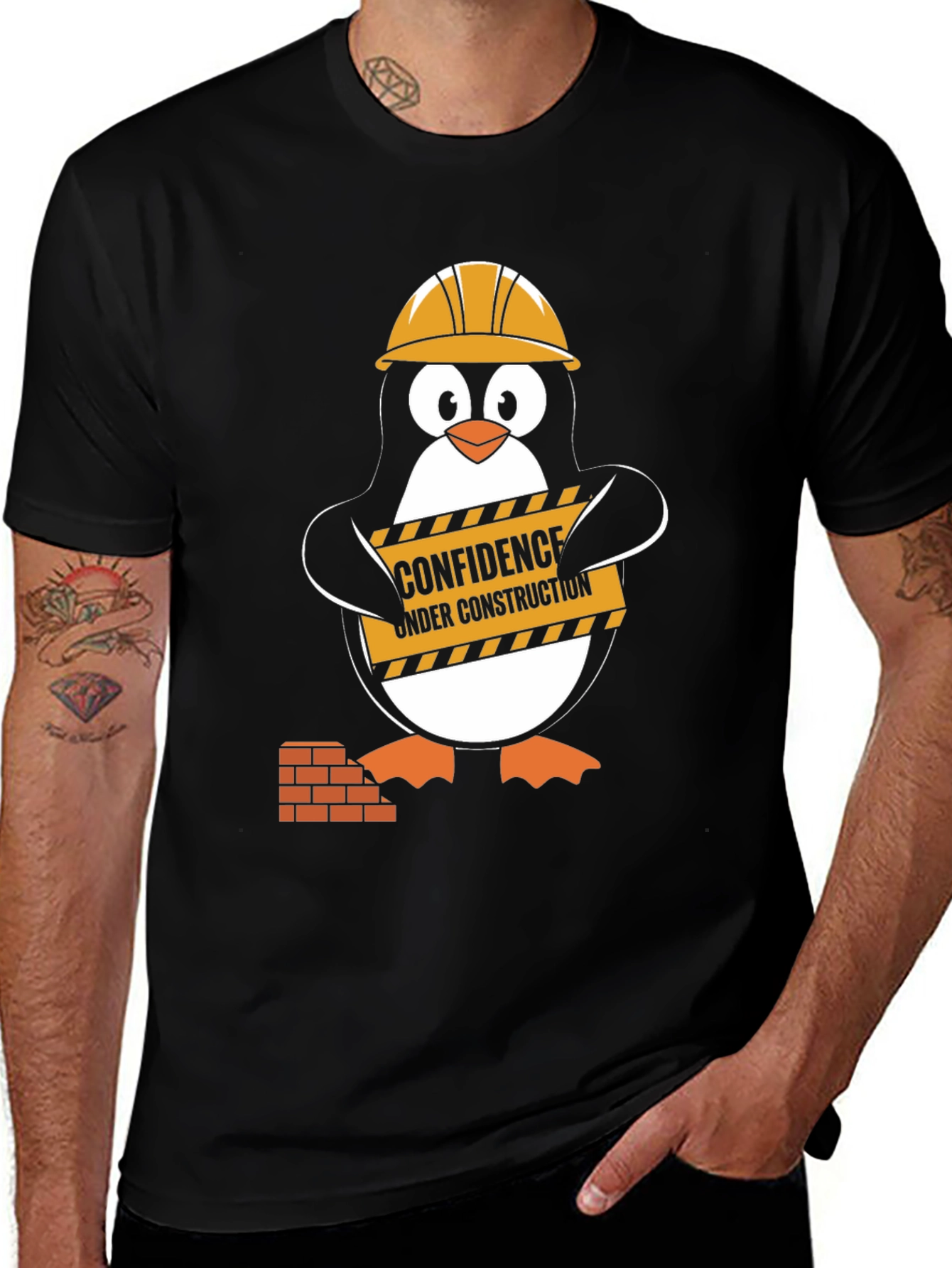 Variant 14 of Confidence Under Construction Penguin T-Shirt