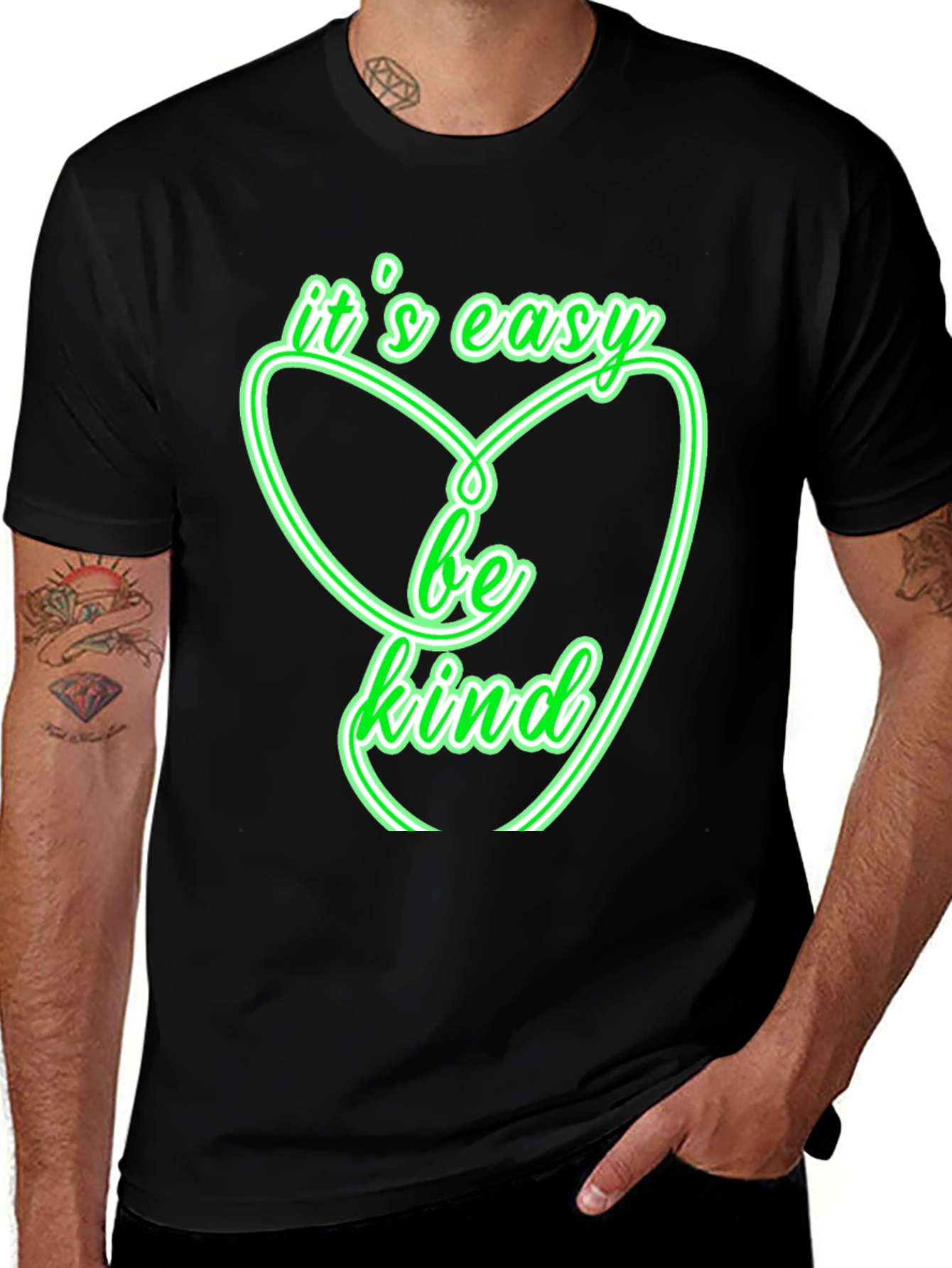 Variant 13 of It's Easy Be Kind Heart Graphic Tee