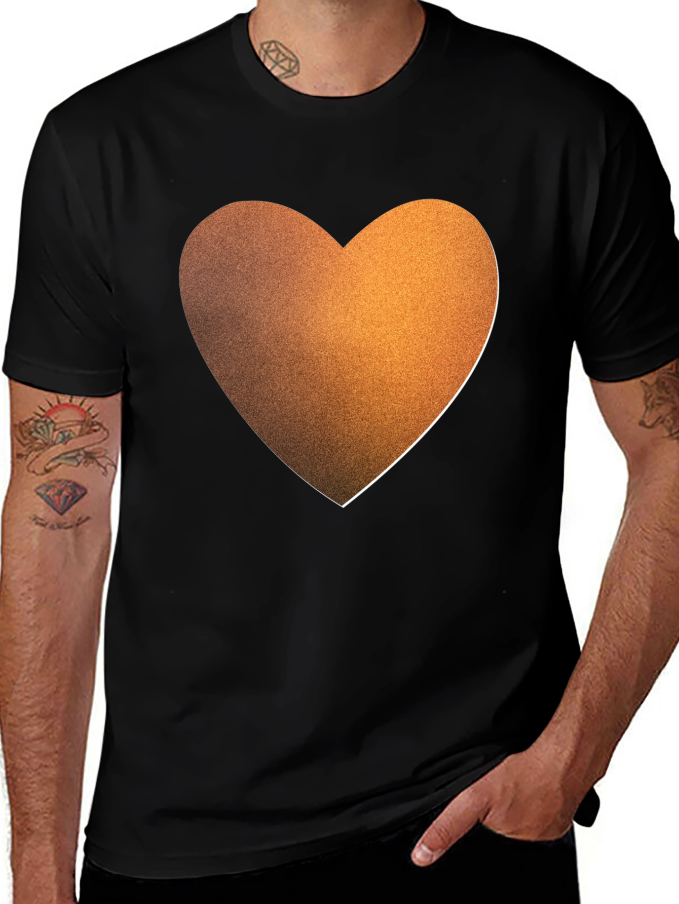 Variant 11 of Heart Graphic Black T-Shirt