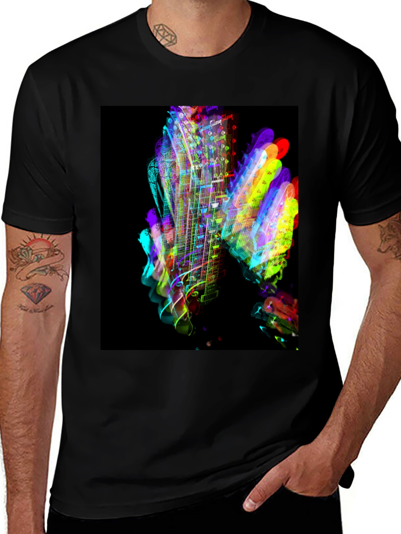 Variant 18 of Vibrant Guitar Graphic T-Shirt
