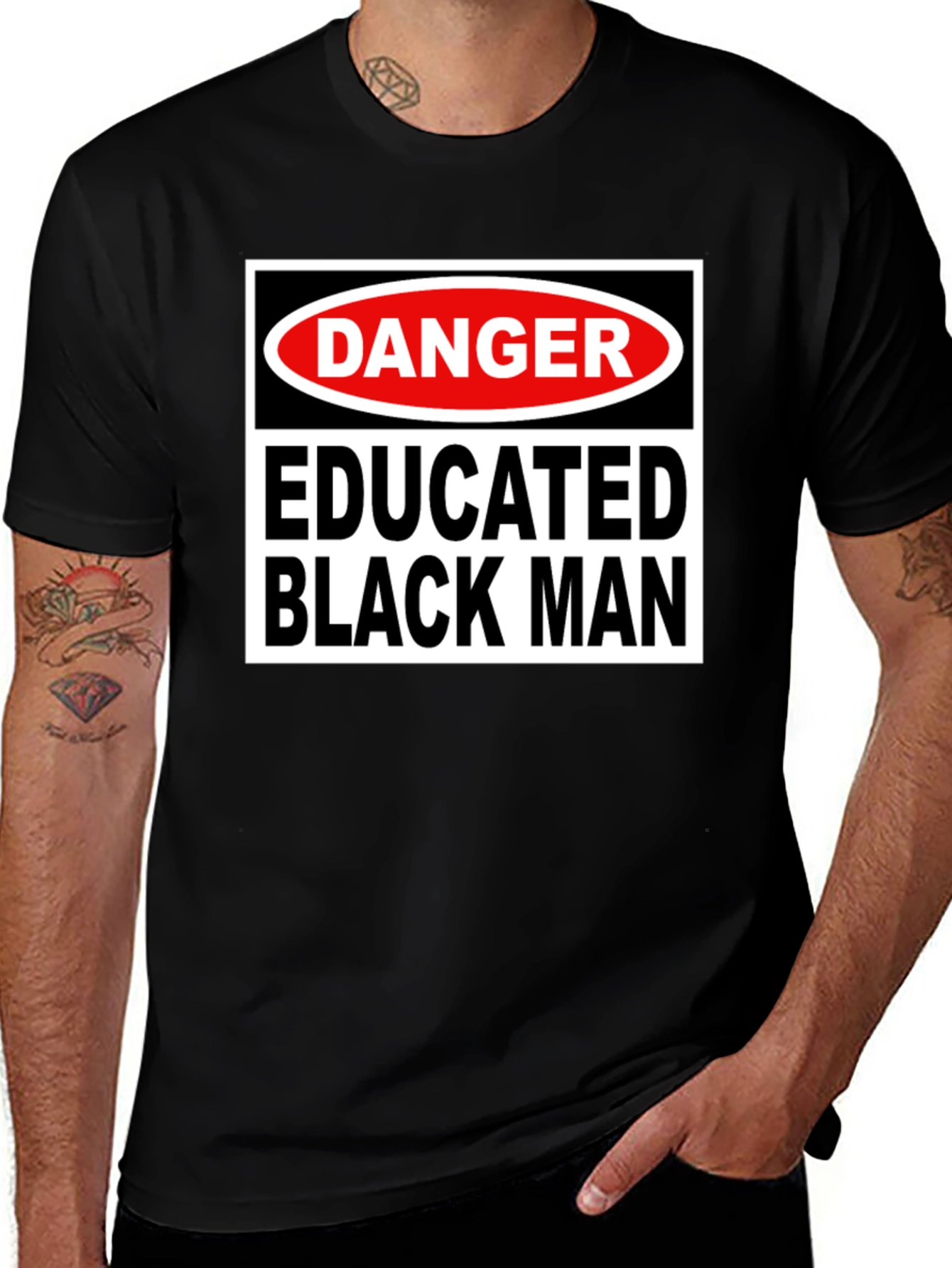Variant 2 of Danger Educated Black Man T-Shirt