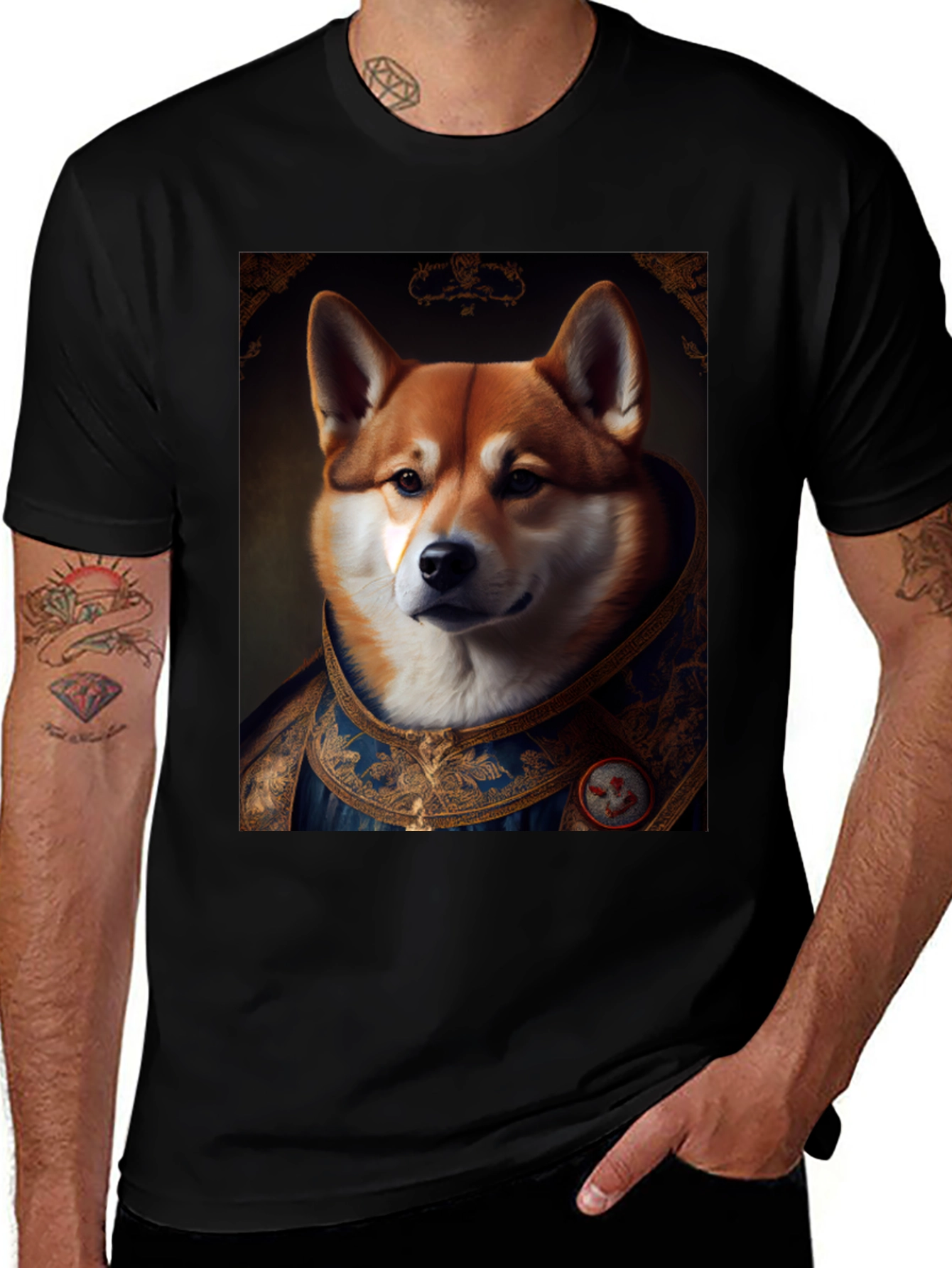 Regal Shiba Inu T-Shirt - Funny Dog Portrait Tee