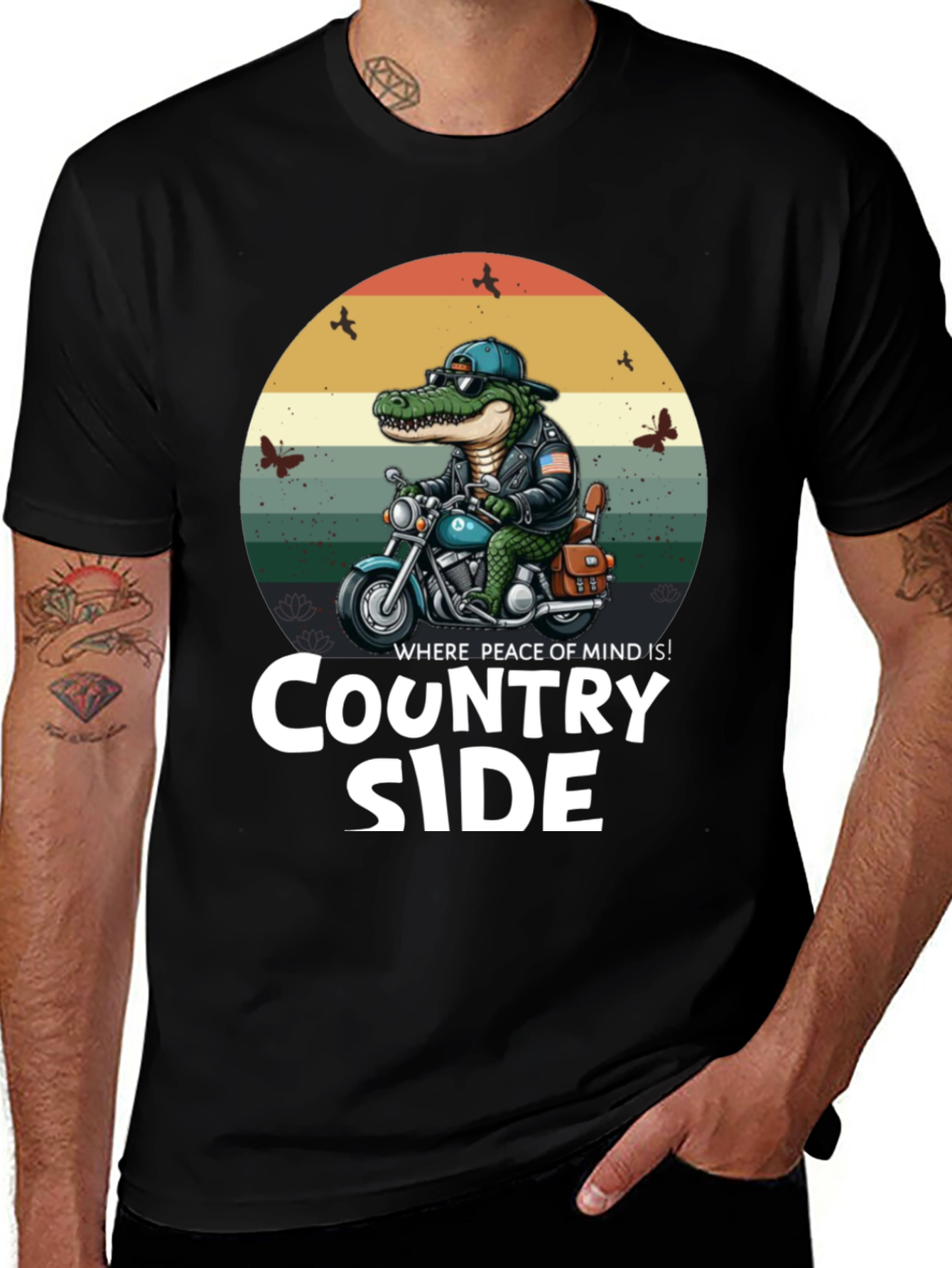 Variant 27 of Country Side Alligator Biker T-Shirt
