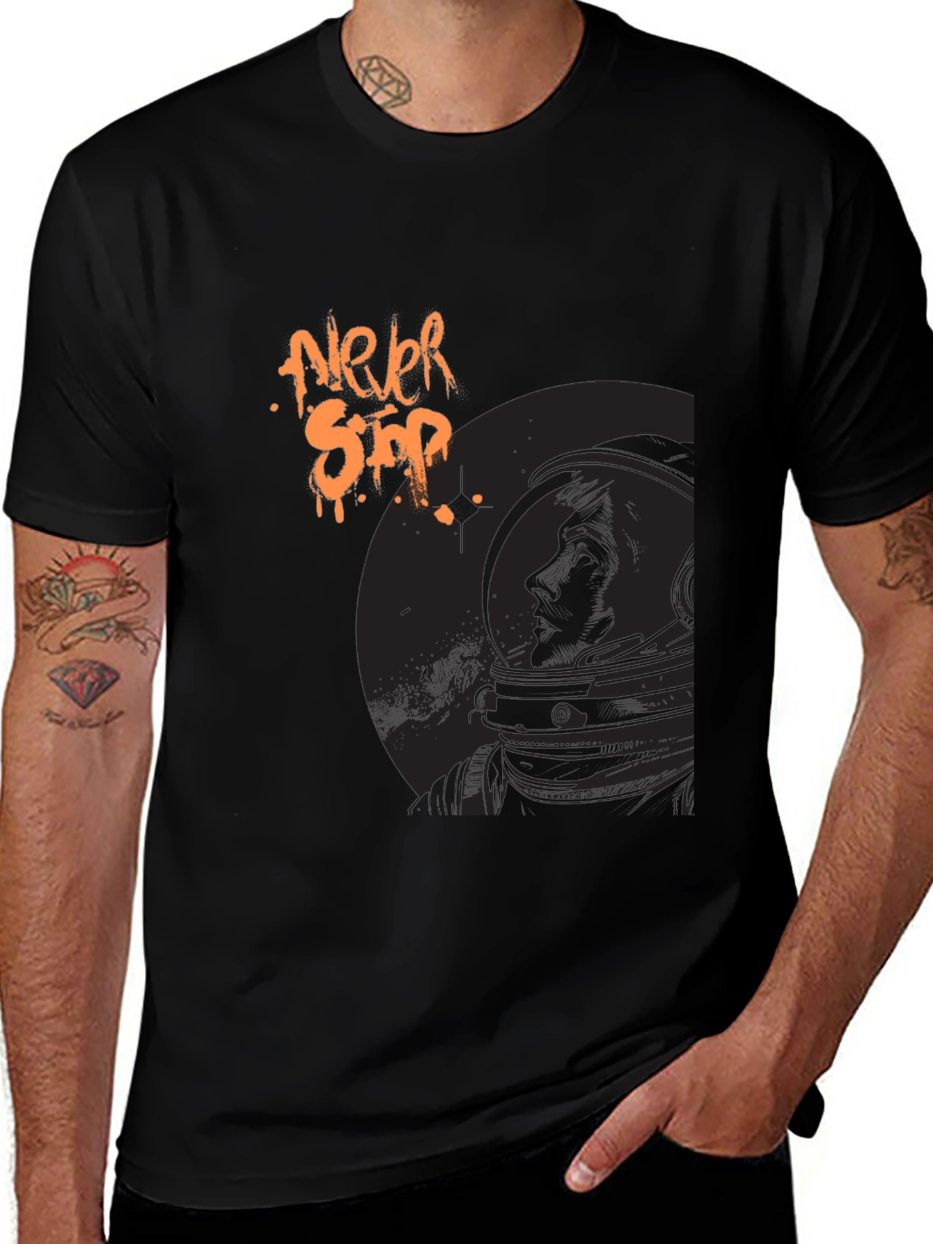 Variant 28 of Never Stop Astronaut Graphic Tee