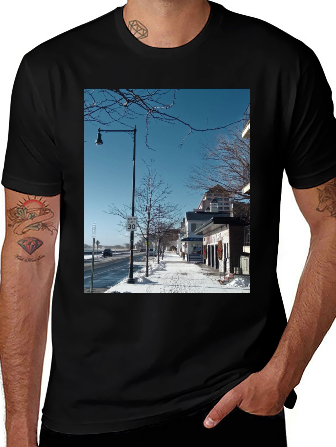 Variant 5 of Winter Street Scene Graphic Tee